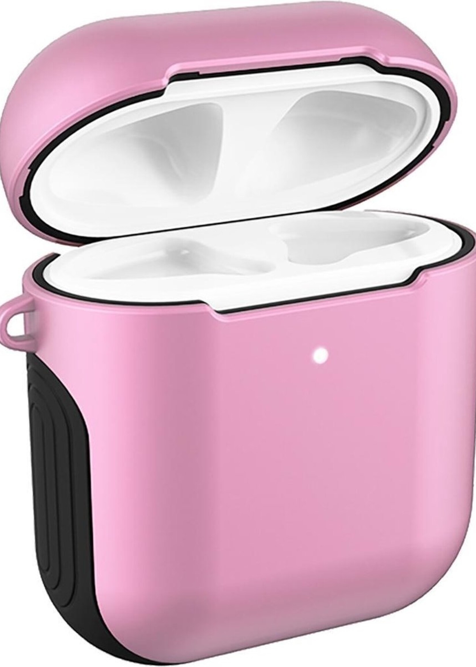 BTH Case Geschikt voor AirPods Hoesje Hoes Hard Cover - Hoesje Geschikt voor Apple Airpods 1/2 Case - Lichtroze