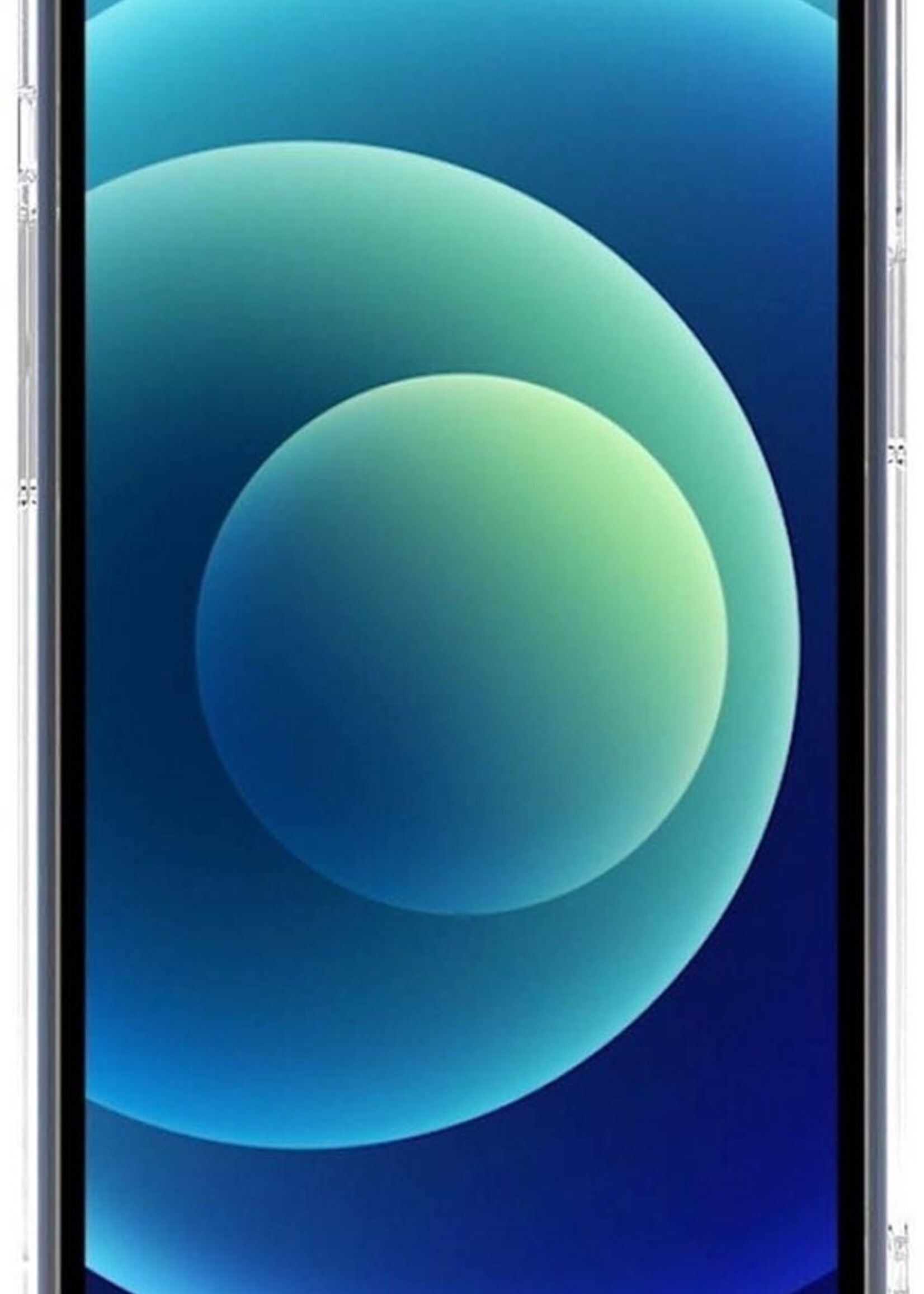 BTH Hoesje Geschikt voor iPhone 12 Pro Max Hoesje Met Pasjeshouder Siliconen Case Met Kaarthouder Met Screenprotector - Hoes Geschikt voor iPhone 12 Pro Max Hoesje Shock Proof Case - Transparant
