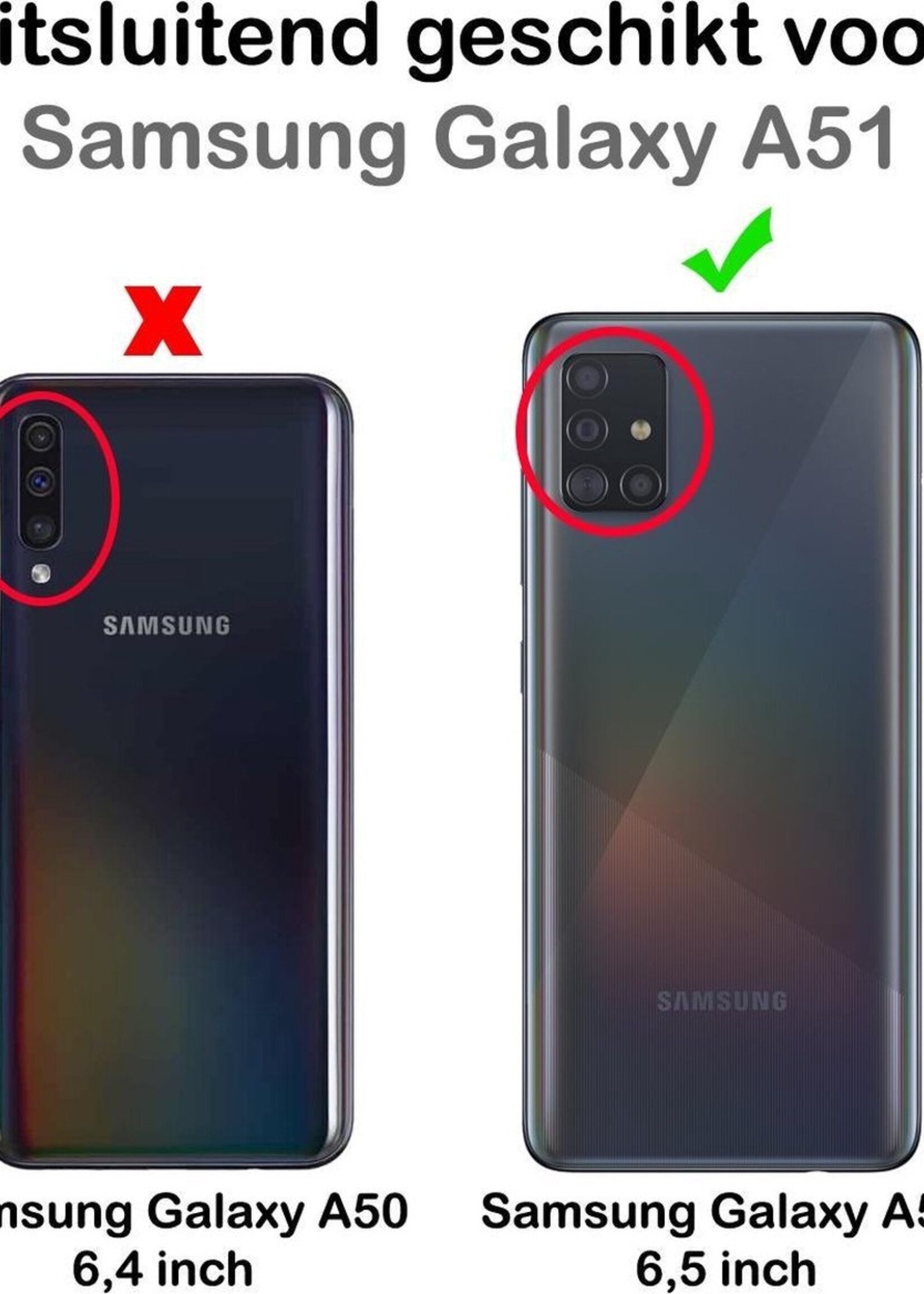 BTH Hoesje Geschikt voor Samsung A51 Hoesje Met Pasjeshouder Siliconen Case Met Kaarthouder - Hoes Geschikt voor Samsung Galaxy A51 Hoesje Shock Proof Case - Transparant
