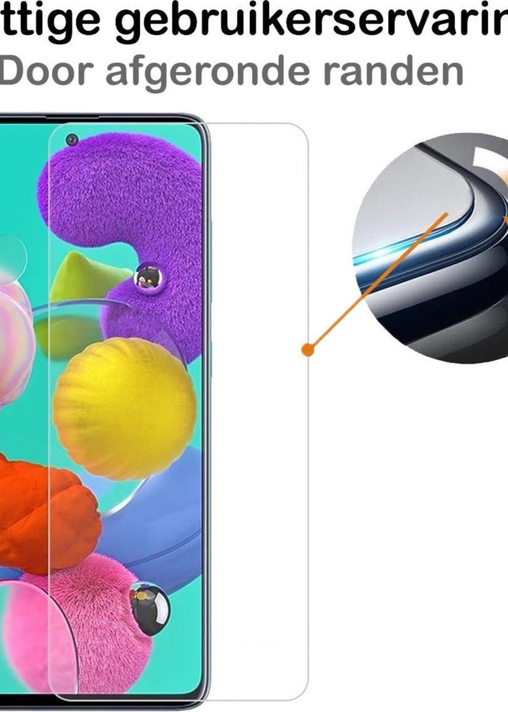BTH Hoesje Geschikt voor Samsung A51 Hoesje Met Pasjeshouder Siliconen Case Met Kaarthouder Met Screenprotector - Hoes Geschikt voor Samsung Galaxy A51 Hoesje Shock Proof Case - Transparant