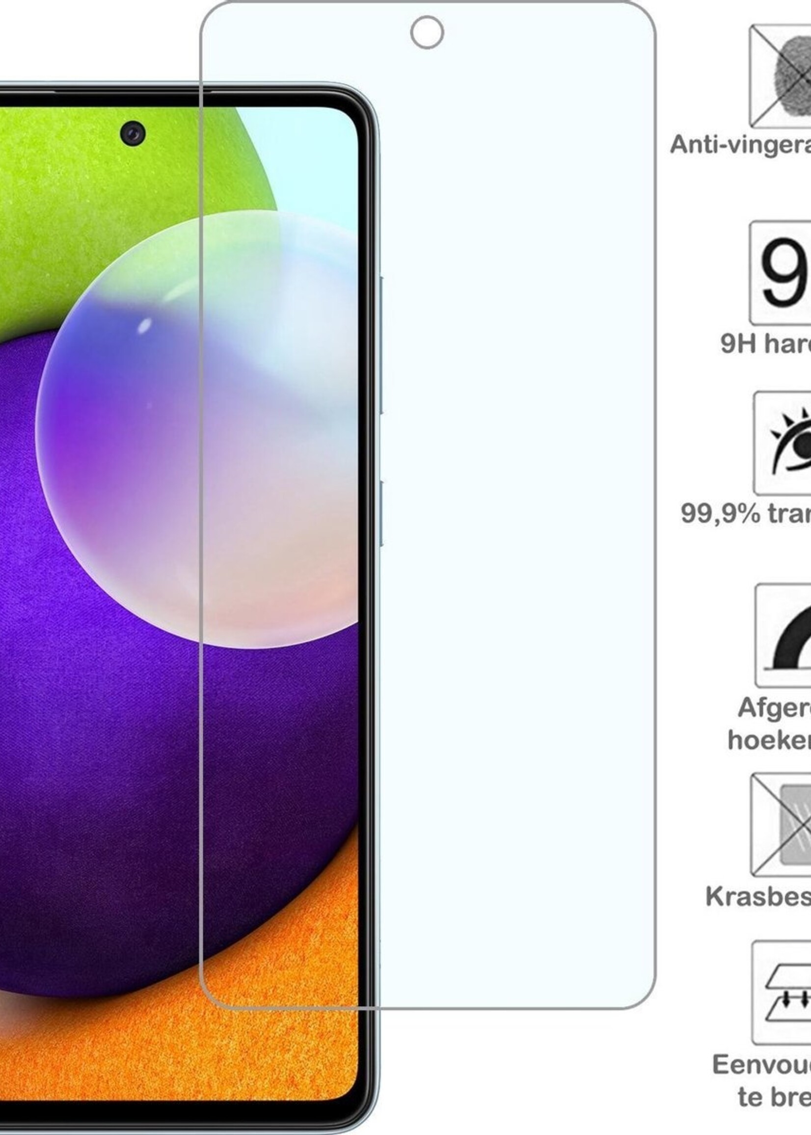 BTH Screenprotector Geschikt voor Samsung A52 Screenprotector Glas Gehard Tempered Glass - Screenprotector Geschikt voor Samsung Galaxy A52 Screen Protector Screen Cover