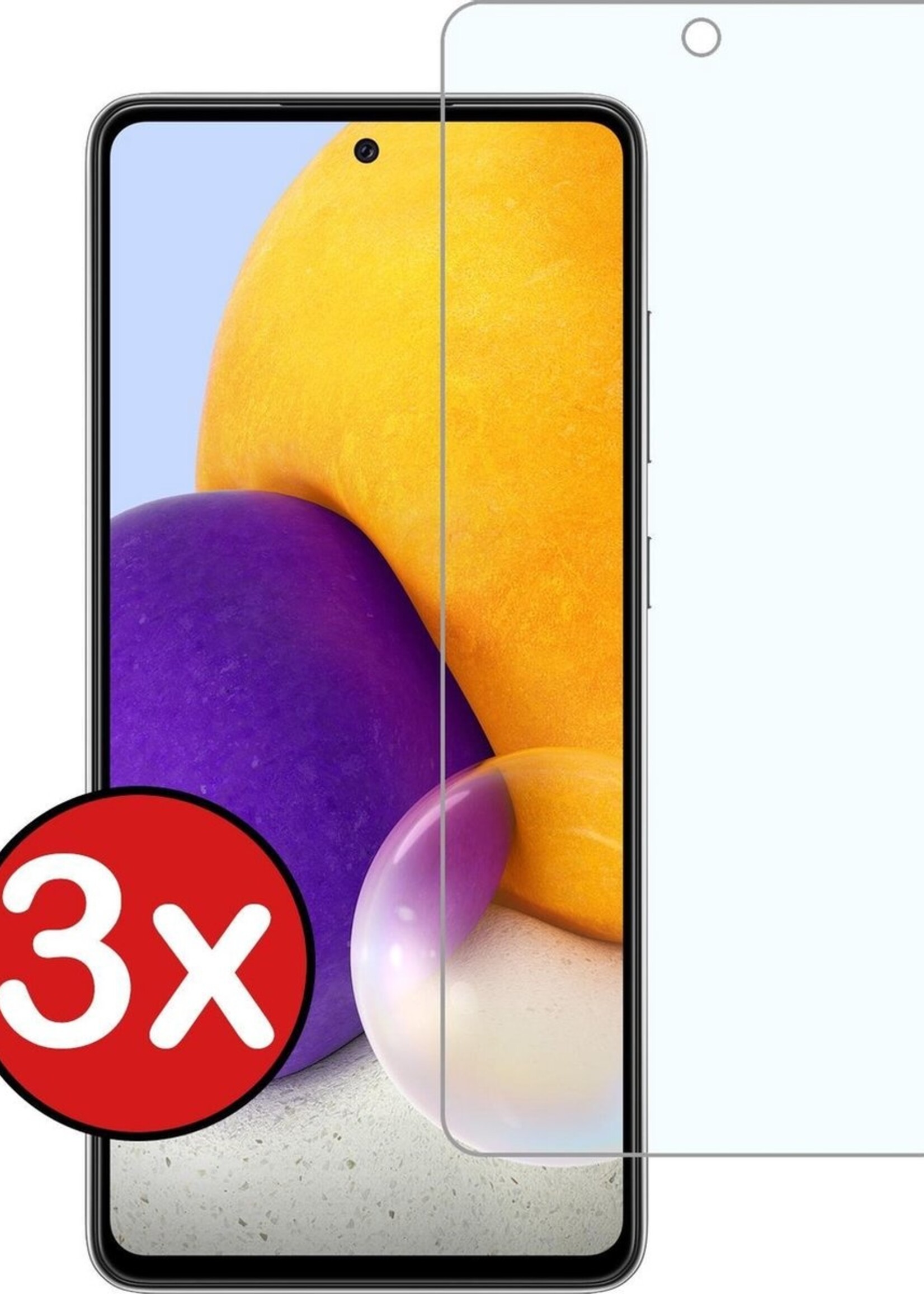 BTH Screenprotector Geschikt voor Samsung A72 Screenprotector Glas Gehard Tempered Glass - Screenprotector Geschikt voor Samsung Galaxy A72 Screen Protector Screen Cover - 3 PACK