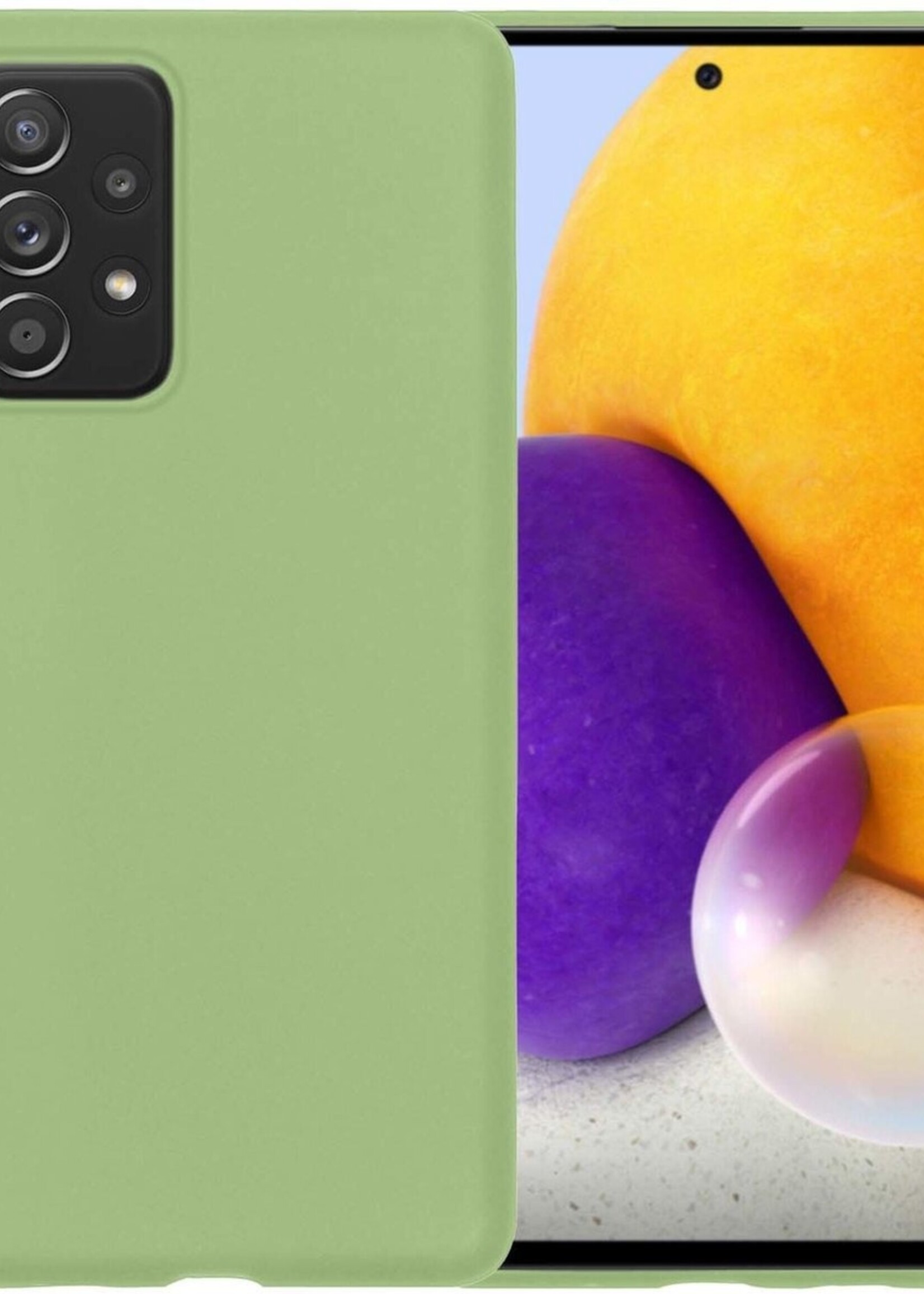 BTH Hoesje Geschikt voor Samsung A72 Hoesje Siliconen Case Hoes - Hoes Geschikt voor Samsung Galaxy A72 Hoes Cover Case - Groen