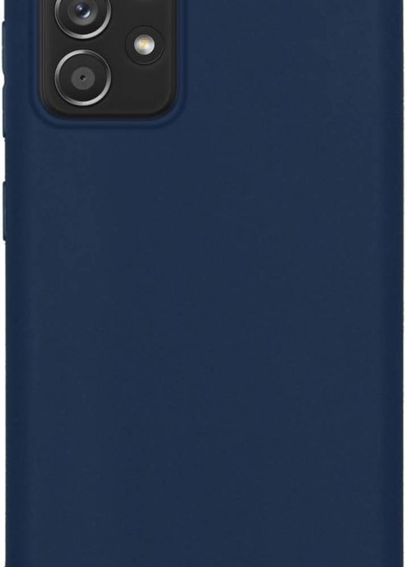 BTH Hoesje Geschikt voor Samsung A72 Hoesje Siliconen Case Hoes - Hoes Geschikt voor Samsung Galaxy A72 Hoes Cover Case - Blauw