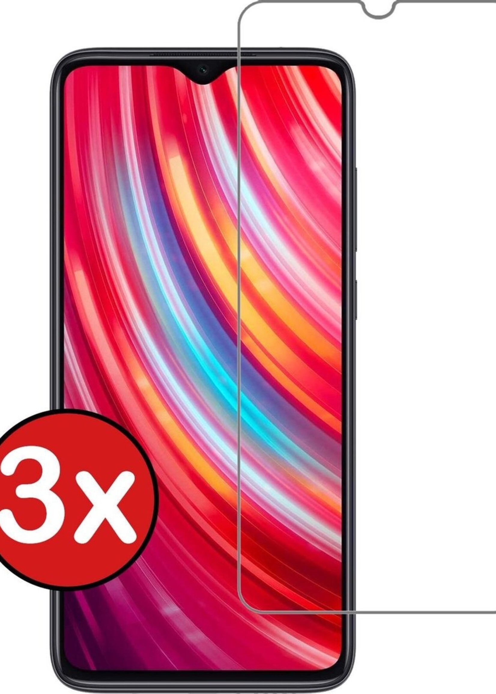 BTH Screenprotector Geschikt voor Xiaomi Redmi Note 8 Pro Screenprotector Glas Gehard Tempered Glass - Screenprotector Geschikt voor Xiaomi Redmi Note 8 Pro Screen Protector Screen Cover - 3 PACK