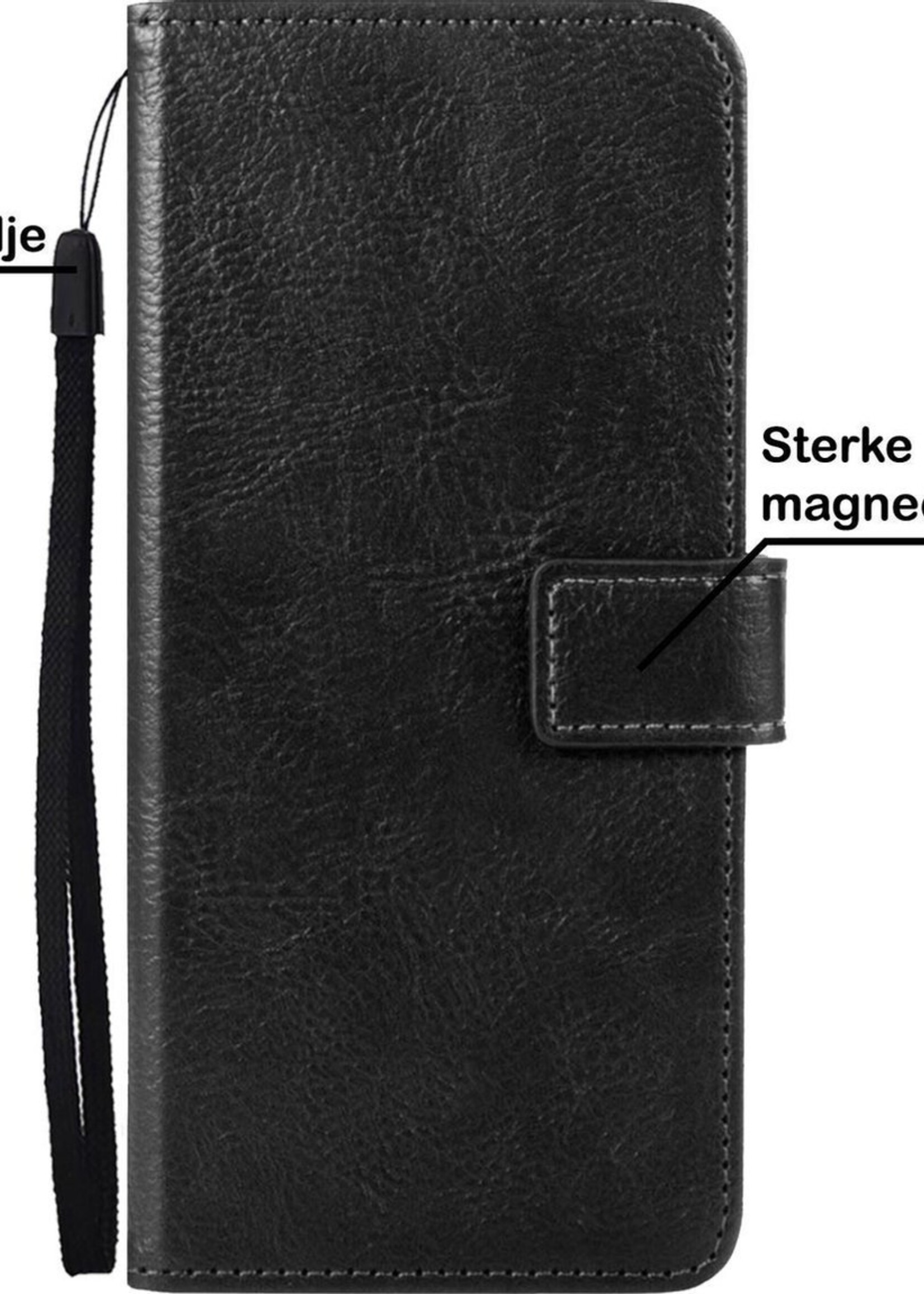 BTH Hoesje Geschikt voor Samsung S21 Ultra Hoesje Book Case Hoes Portemonnee Cover Walletcase Met Screenprotector - Hoes Geschikt voor Samsung Galaxy S21 Ultra Hoes Bookcase Hoesje - Zwart
