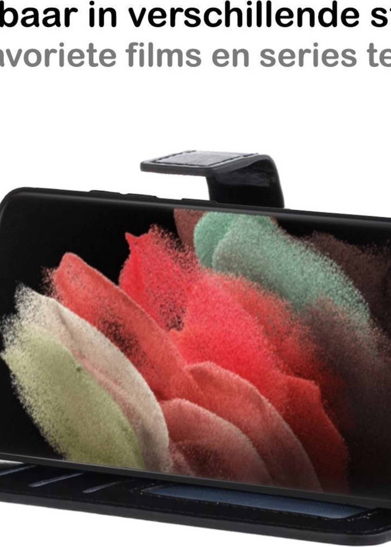BTH Hoesje Geschikt voor Samsung S21 Ultra Hoesje Book Case Hoes Portemonnee Cover Walletcase Met Screenprotector - Hoes Geschikt voor Samsung Galaxy S21 Ultra Hoes Bookcase Hoesje - Zwart