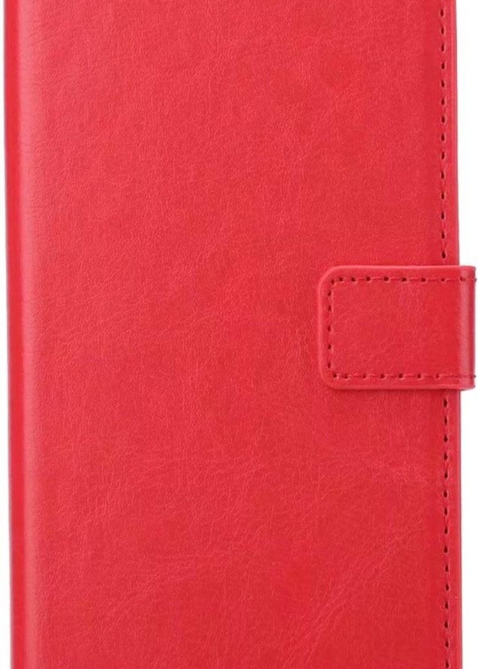 BTH Hoesje Geschikt voor Samsung S21 Ultra Hoesje Book Case Hoes Portemonnee Cover Walletcase Met Screenprotector - Hoes Geschikt voor Samsung Galaxy S21 Ultra Hoes Bookcase Hoesje - Rood
