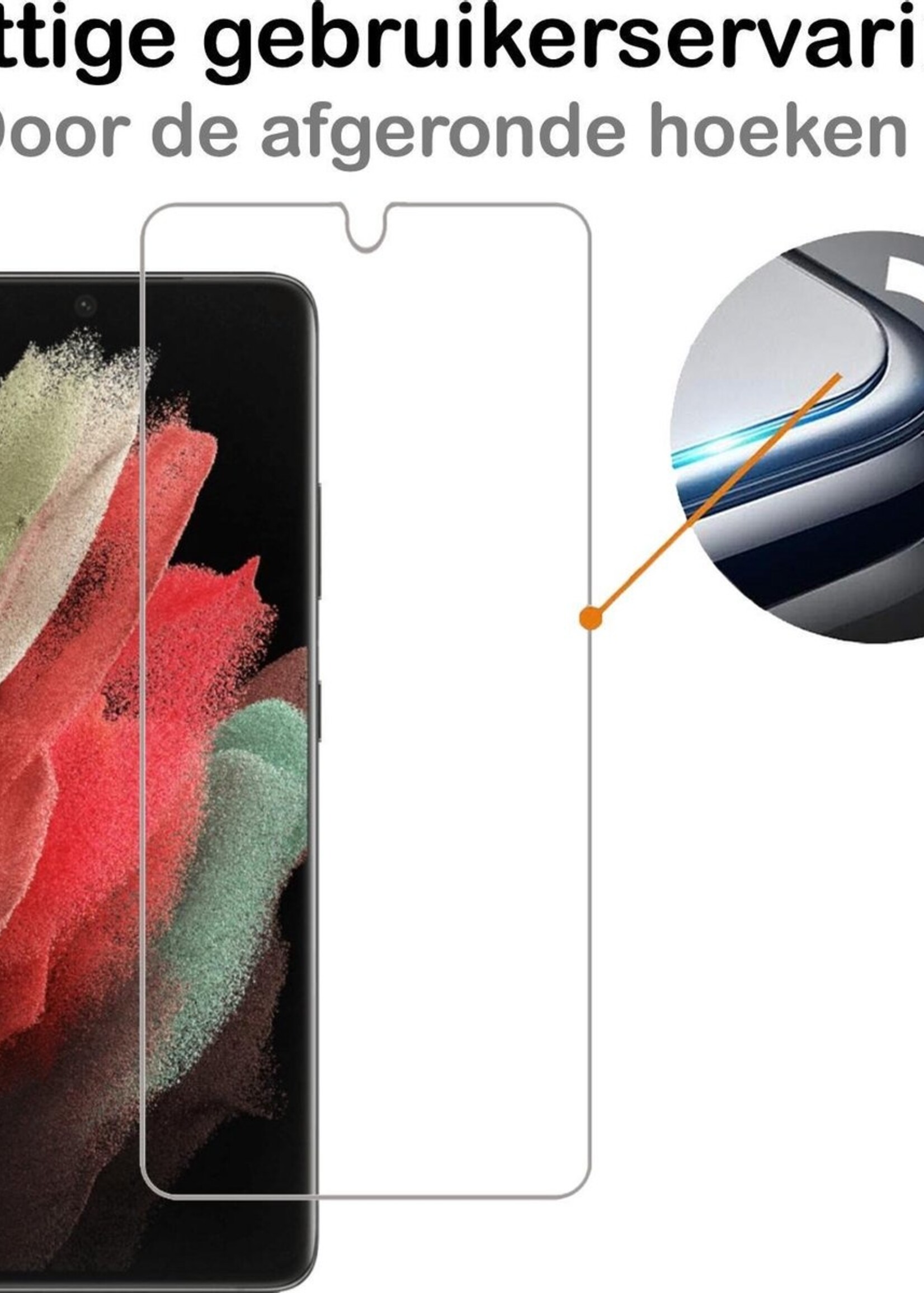 BTH Hoesje Geschikt voor Samsung S21 Ultra Hoesje Book Case Hoes Portemonnee Cover Walletcase Met Screenprotector - Hoes Geschikt voor Samsung Galaxy S21 Ultra Hoes Bookcase Hoesje - Turquoise