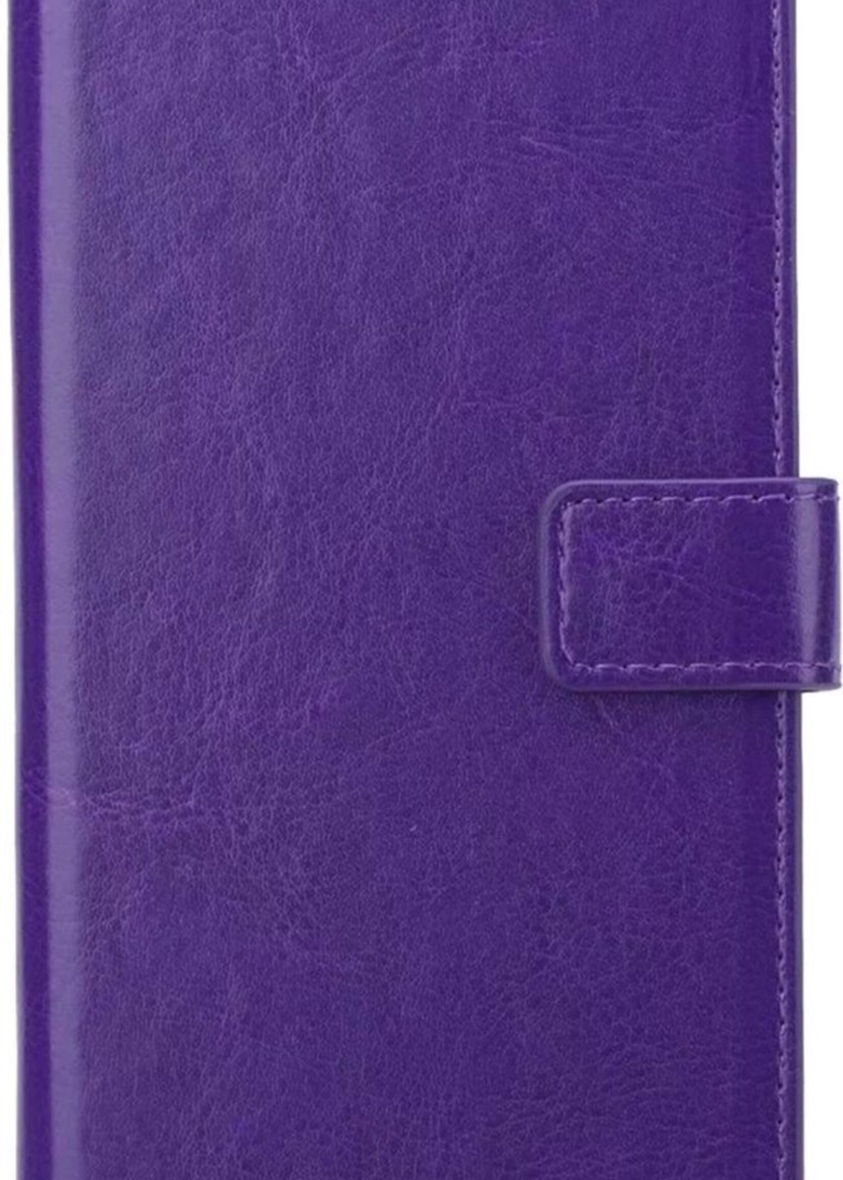 BTH Hoesje Geschikt voor Samsung S21 Ultra Hoesje Book Case Hoes Portemonnee Cover Walletcase Met Screenprotector - Hoes Geschikt voor Samsung Galaxy S21 Ultra Hoes Bookcase Hoesje - Paars