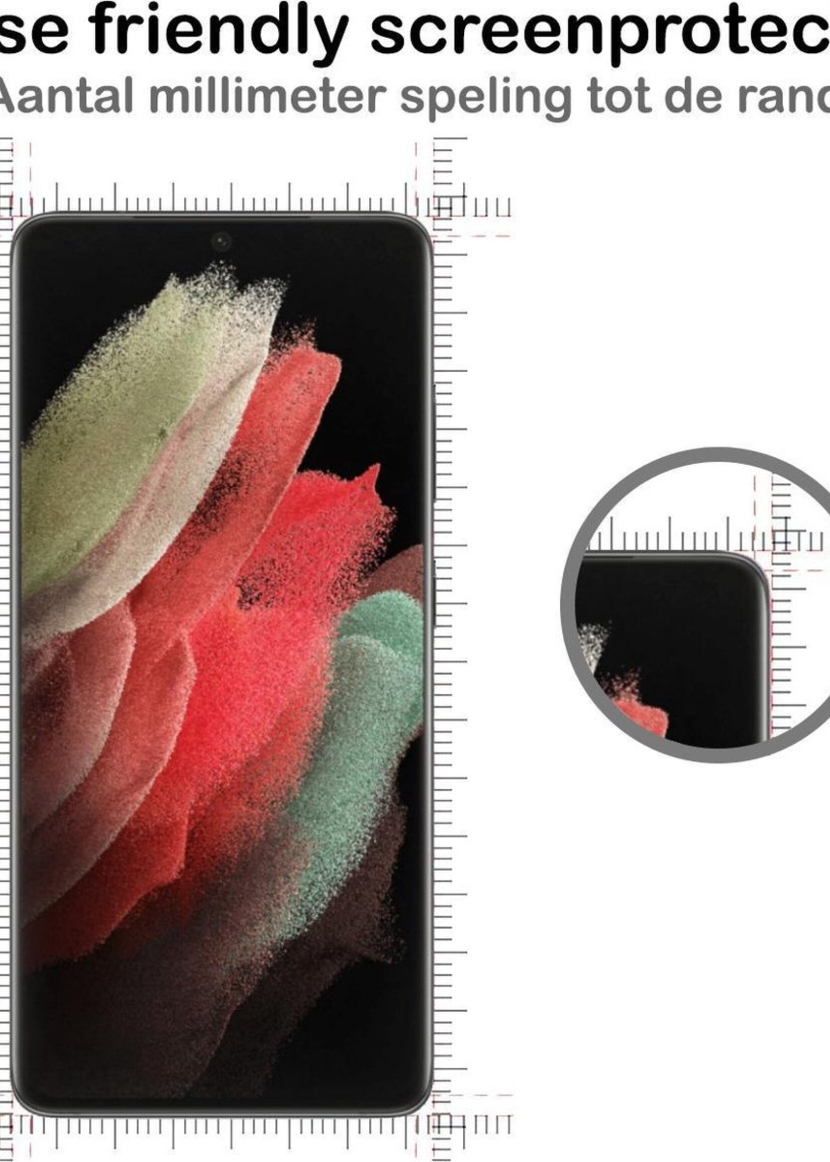 BTH Hoesje Geschikt voor Samsung S21 Ultra Hoesje Book Case Hoes Portemonnee Cover Walletcase Met 2x Screenprotector - Hoes Geschikt voor Samsung Galaxy S21 Ultra Hoes Bookcase Hoesje - Rosé goud