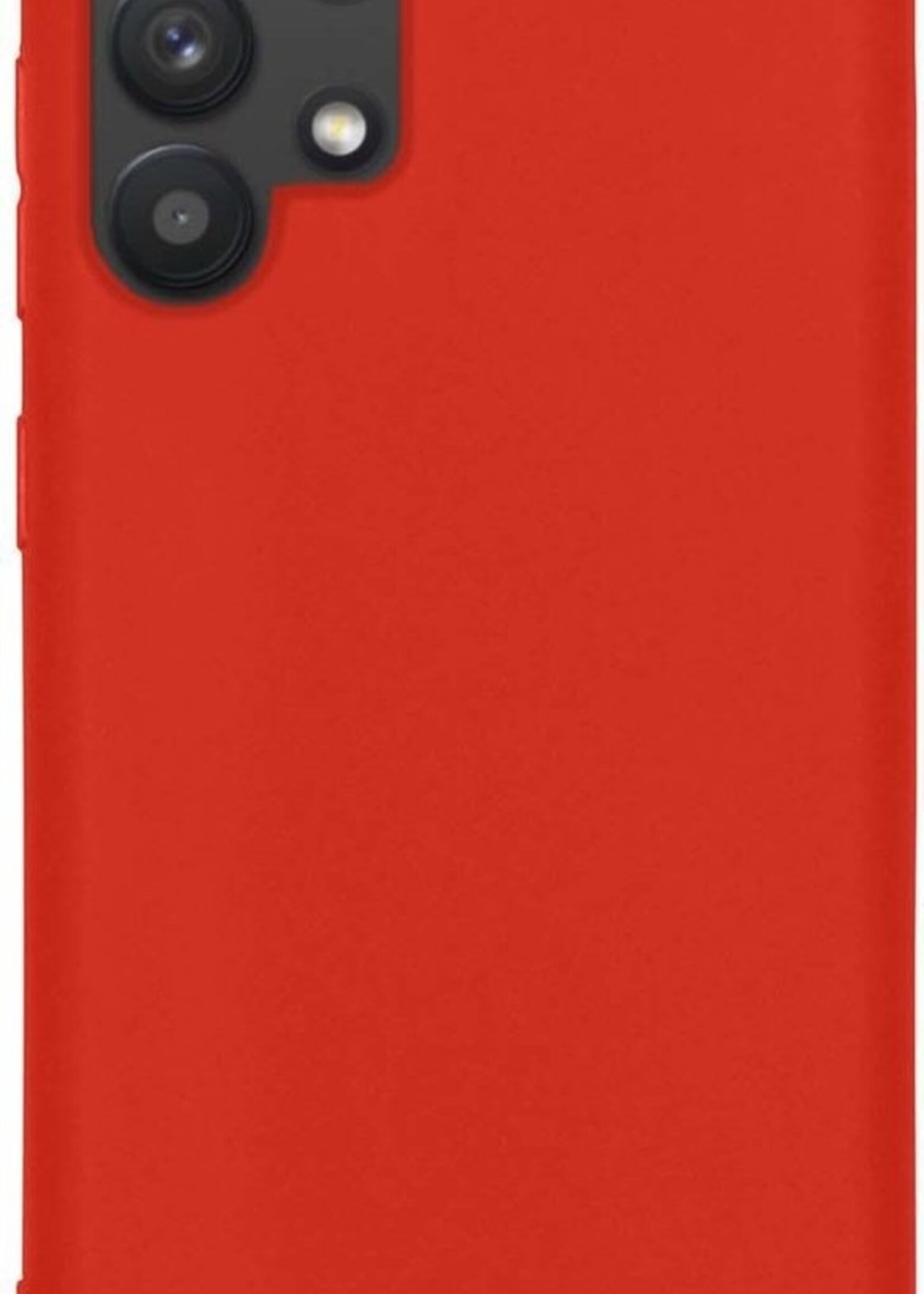 BTH Hoesje Geschikt voor Samsung A32 5G Hoesje Siliconen Case Hoes - Hoes Geschikt voor Samsung Galaxy A32 5G Hoes Cover Case - Rood