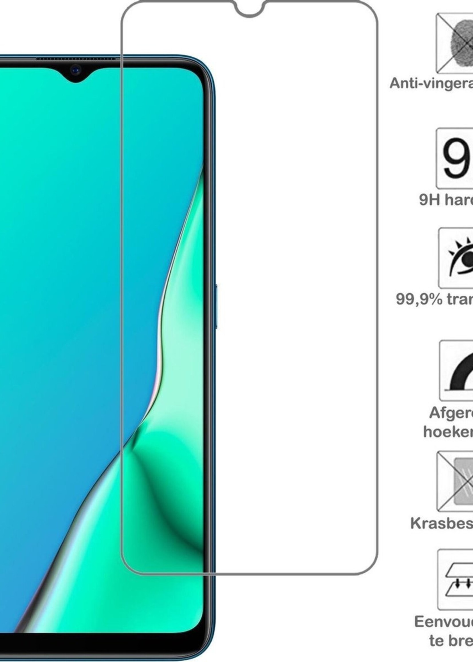 BTH Screenprotector Geschikt voor OPPO A5 2020 Screenprotector Glas Gehard Tempered Glass - Screenprotector Geschikt voor OPPO A5 (2020) Screen Protector Screen Cover - 2 PACK