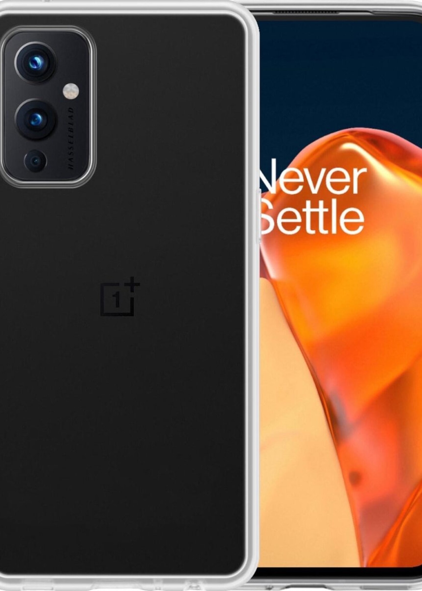 BTH Hoesje Geschikt voor OnePlus 9 Hoesje Siliconen Case Hoes - Hoes Geschikt voor OnePlus 9 Hoes Cover Case - Transparant