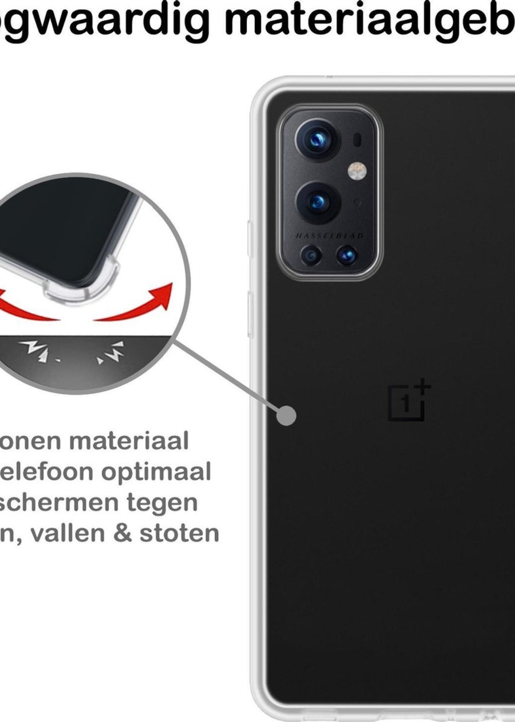 BTH Hoesje Geschikt voor OnePlus 9 Pro Hoesje Siliconen Case Hoes - Hoes Geschikt voor OnePlus 9 Pro Hoes Cover Case - Transparant