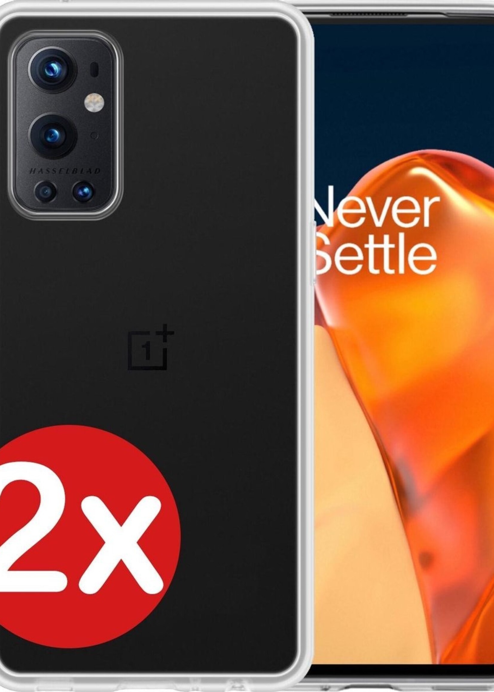 BTH Hoesje Geschikt voor OnePlus 9 Pro Hoesje Siliconen Case Hoes - Hoes Geschikt voor OnePlus 9 Pro Hoes Cover Case - Transparant - 2 PACK