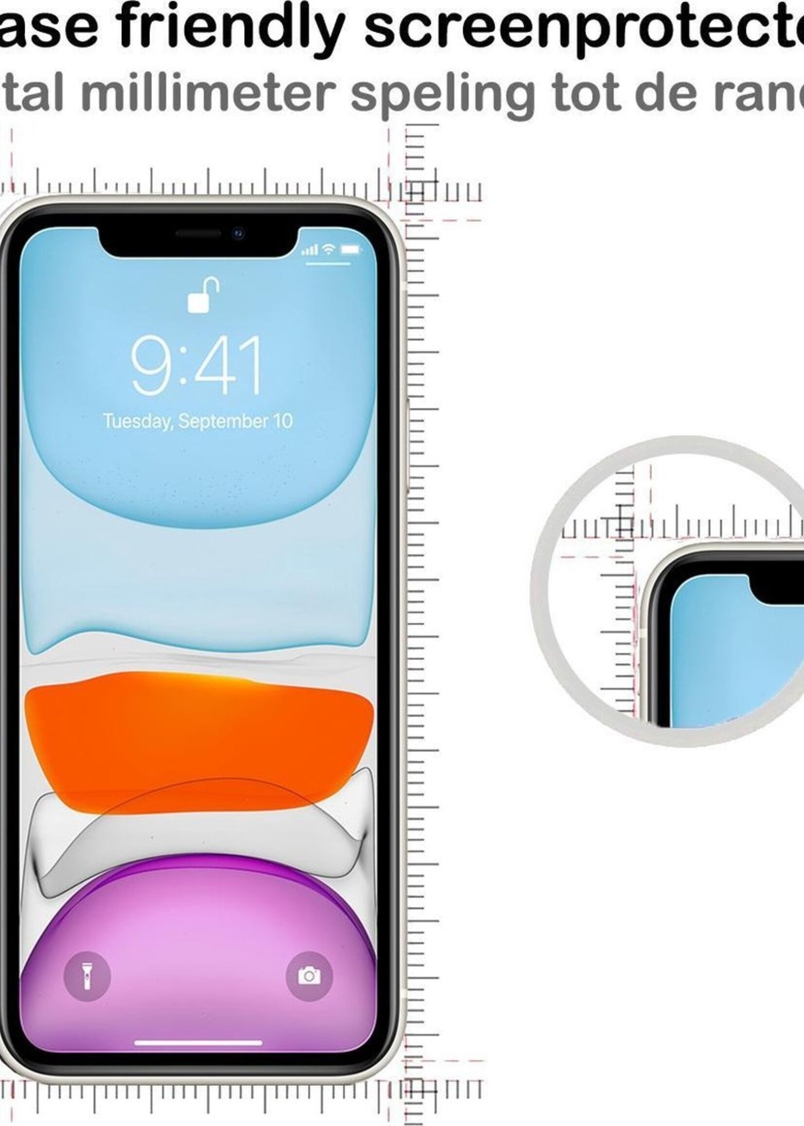 BTH Screenprotector Geschikt voor iPhone 11 Pro Screenprotector Privacy Glas Gehard Full Cover - Screenprotector Geschikt voor iPhone 11 Pro Screenprotector Privacy Tempered Glass - 3 PACK