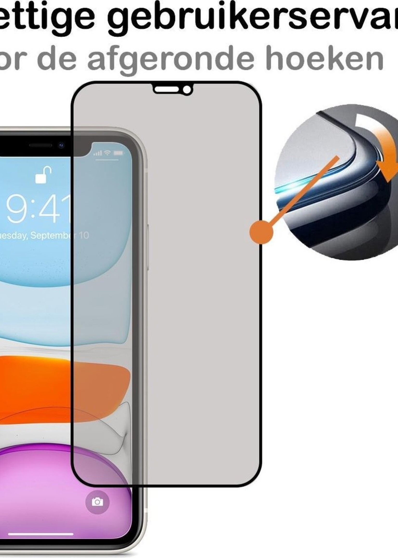 BTH Screenprotector Geschikt voor iPhone Xs Max Screenprotector Privacy Glas Gehard Full Cover - Screenprotector Geschikt voor iPhone Xs Max Screenprotector Privacy Tempered Glass