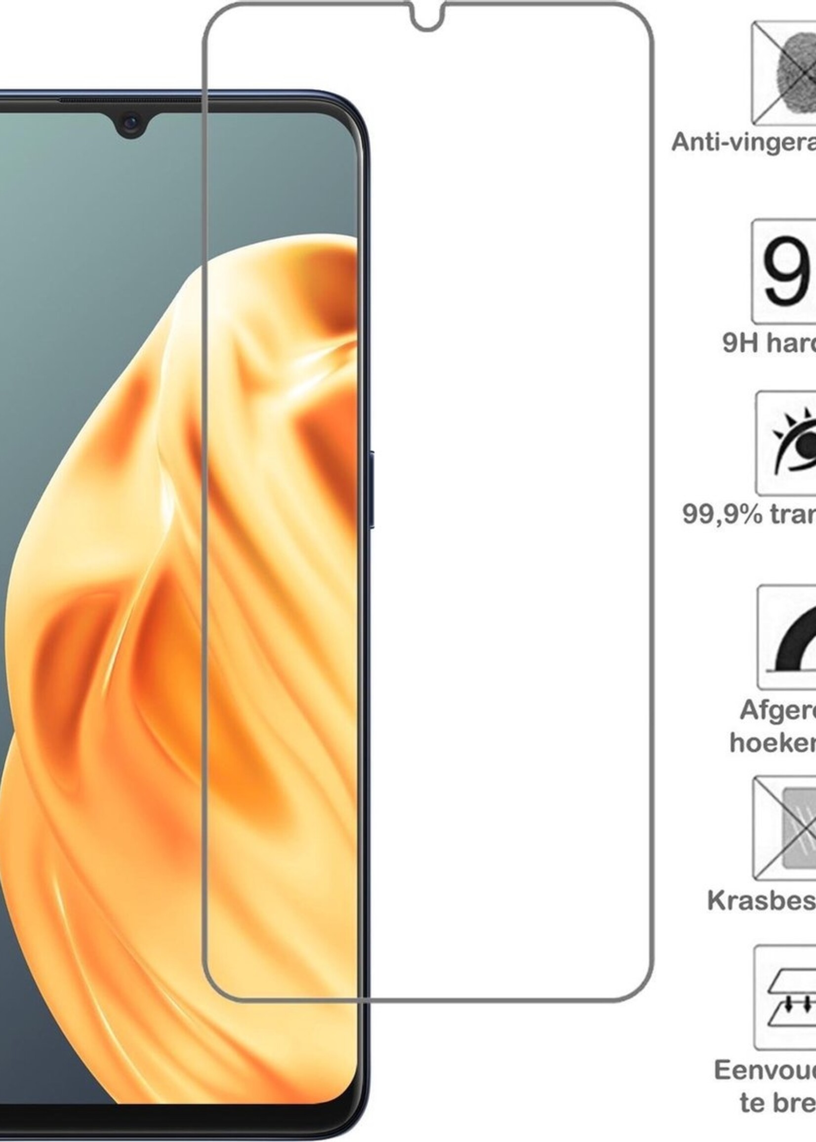 BTH Screenprotector Geschikt voor OPPO A91 Screenprotector Glas Gehard Tempered Glass - Screenprotector Geschikt voor OPPO A91 Screen Protector Screen Cover - 3 PACK