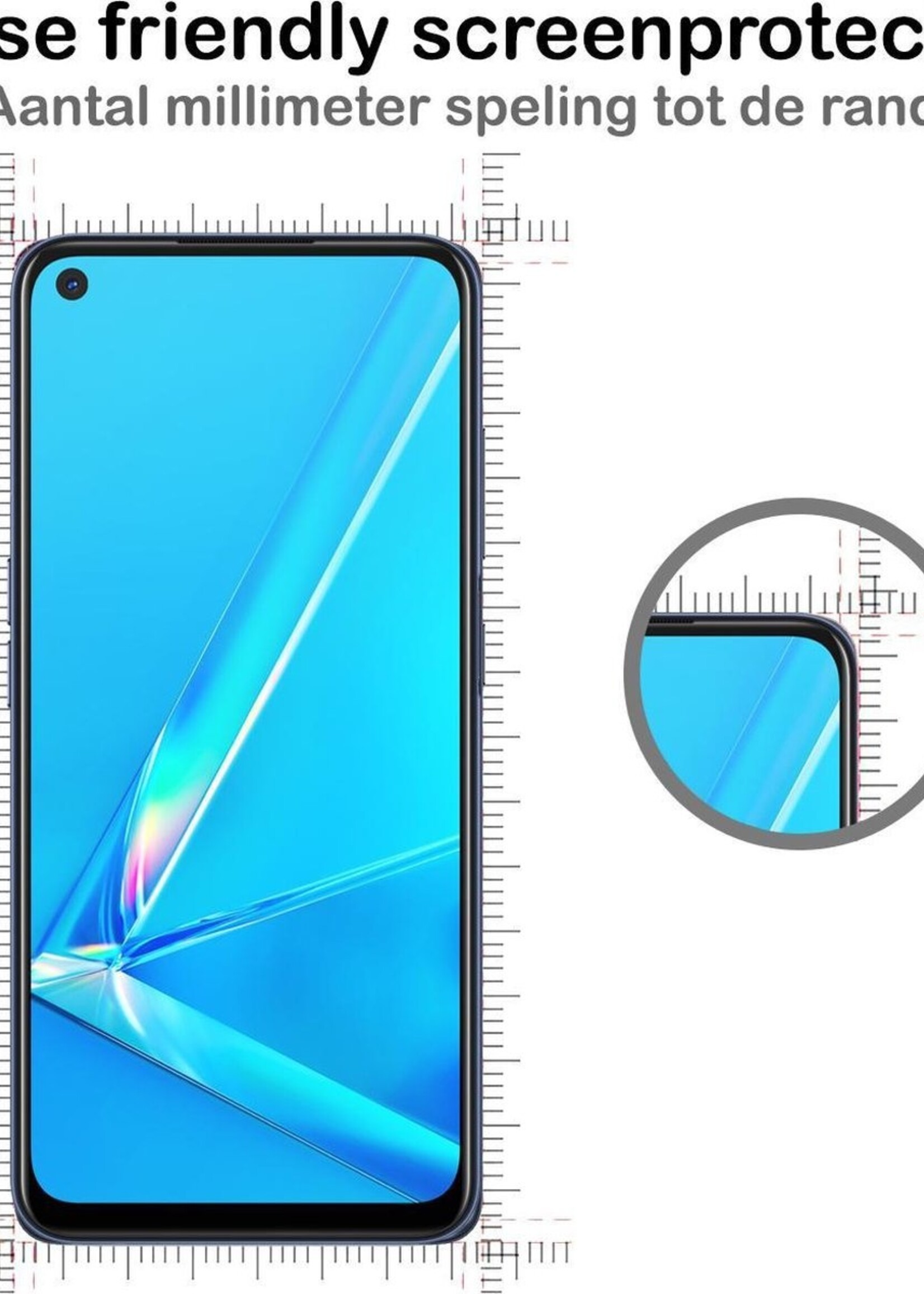 BTH Screenprotector Geschikt voor OPPO A72 Screenprotector Glas Gehard Tempered Glass - Screenprotector Geschikt voor OPPO A72 Screen Protector Screen Cover - 3 PACK