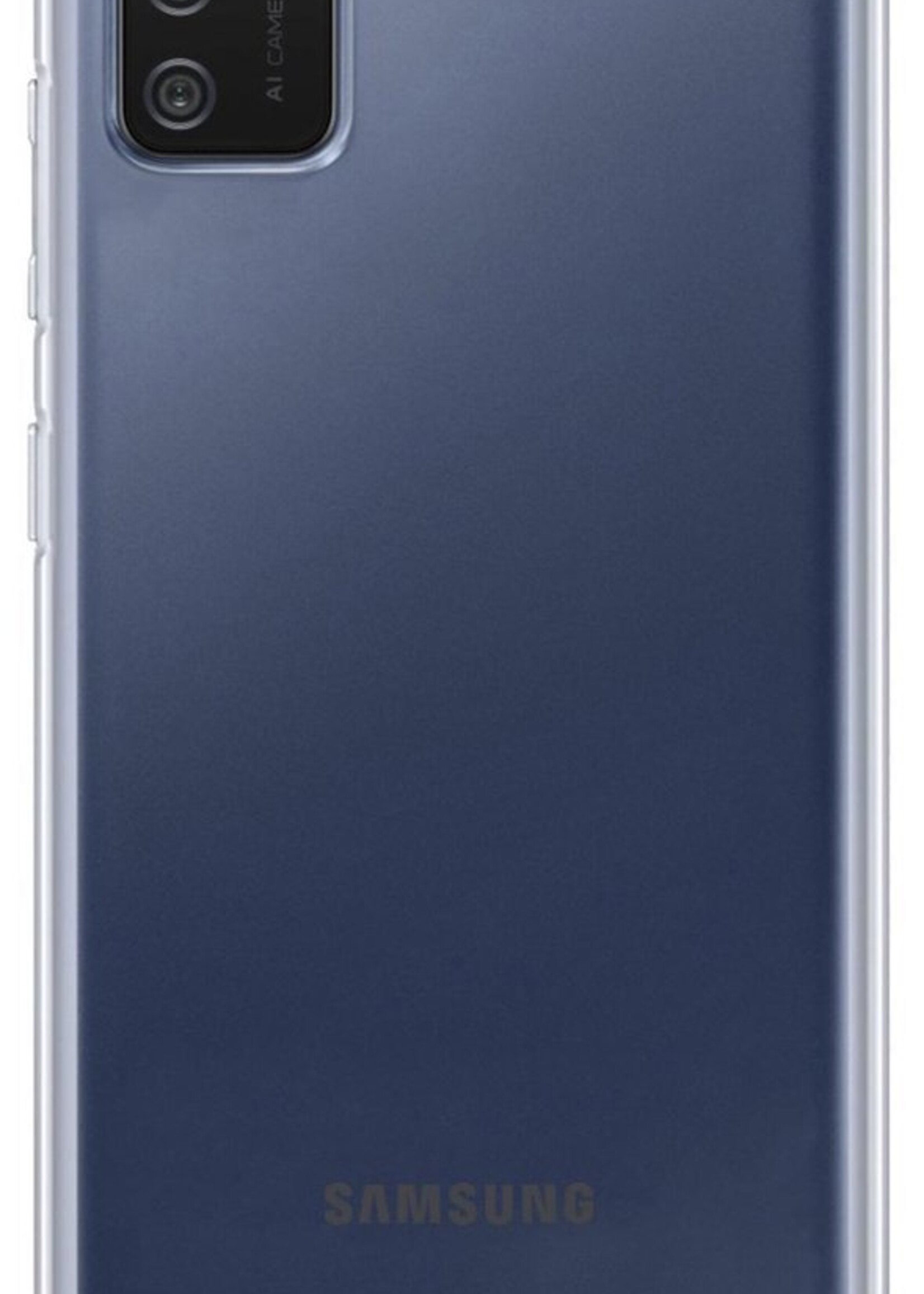 BTH Hoesje Geschikt voor Samsung A02s Hoesje Siliconen Shock Proof Case Hoes Met Screenprotector - Hoes Geschikt voor Samsung Galaxy A02s Hoes Cover Case Shockproof - Transparant