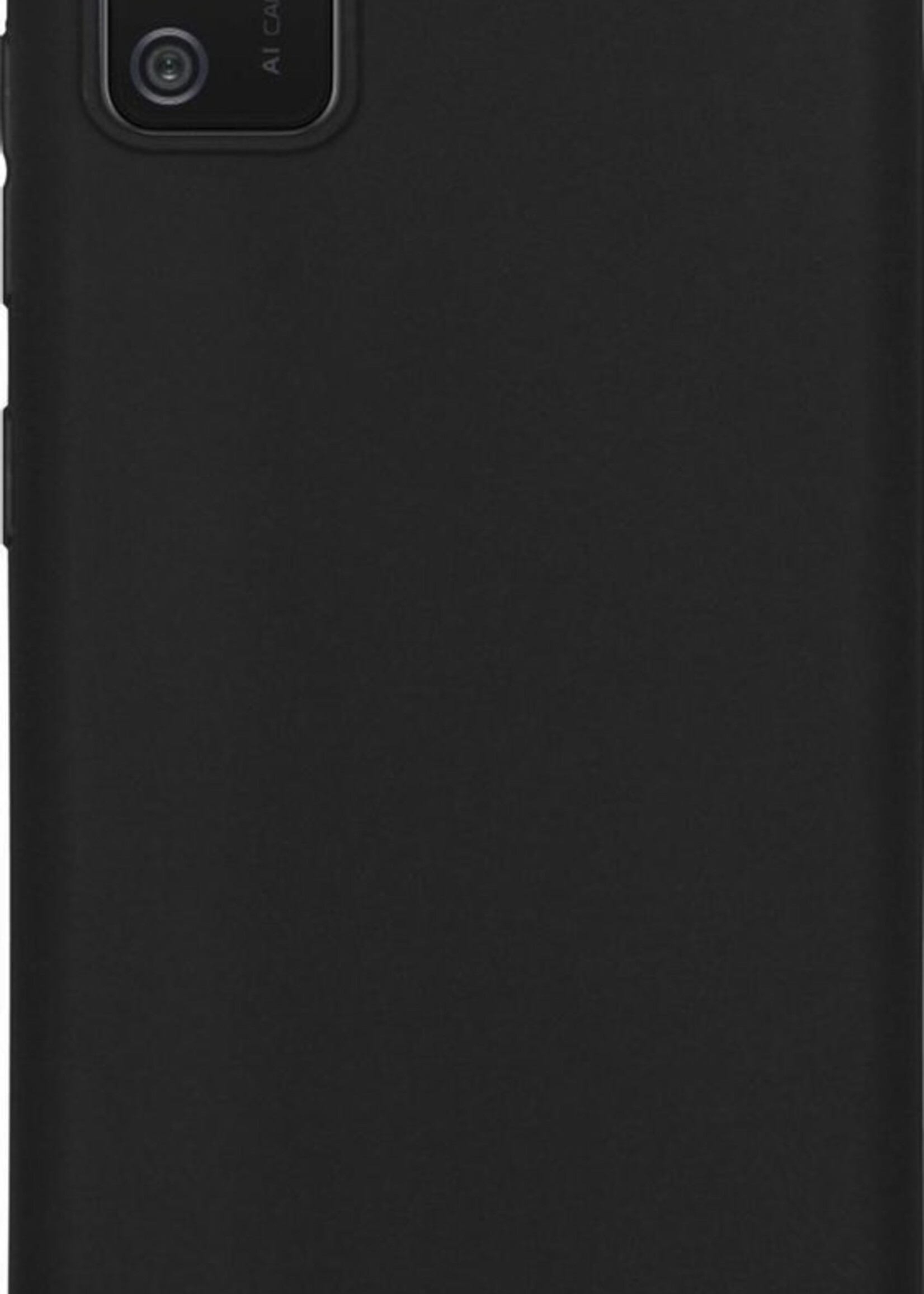 BTH Hoesje Geschikt voor Samsung A02s Hoesje Siliconen Case Hoes Met Screenprotector - Hoes Geschikt voor Samsung Galaxy A02s Hoes Cover Case - Zwart