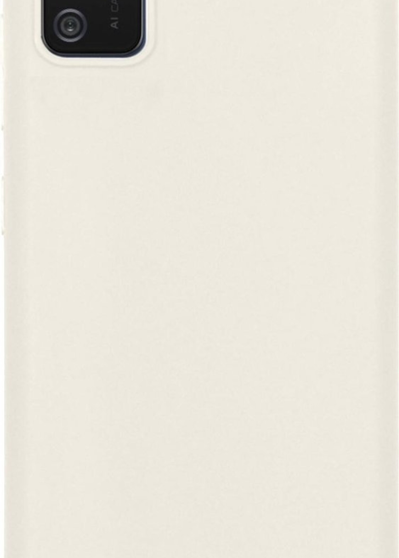 BTH Hoesje Geschikt voor Samsung A02s Hoesje Siliconen Case Hoes Met Screenprotector - Hoes Geschikt voor Samsung Galaxy A02s Hoes Cover Case - Wit