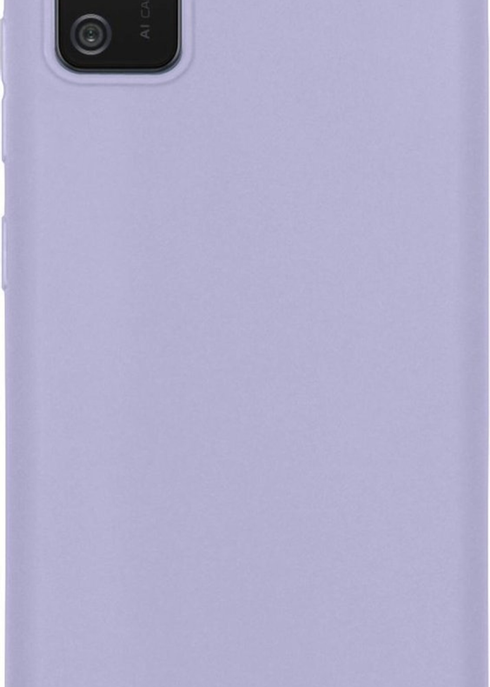 BTH Hoesje Geschikt voor Samsung A02s Hoesje Siliconen Case Hoes Met 2x Screenprotector - Hoes Geschikt voor Samsung Galaxy A02s Hoes Cover Case - Lila