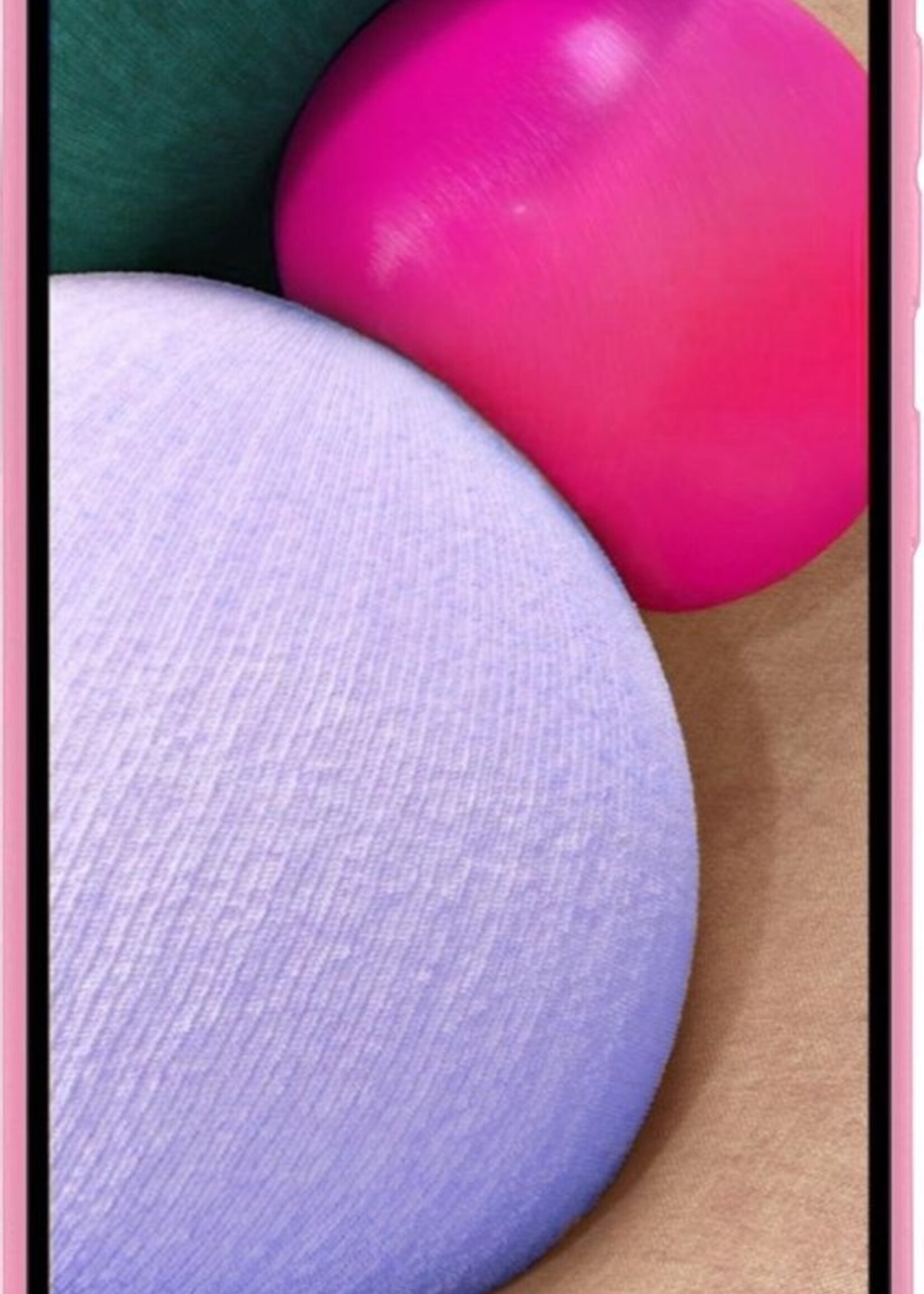 BTH Hoesje Geschikt voor Samsung A02s Hoesje Siliconen Case Hoes Met 2x Screenprotector - Hoes Geschikt voor Samsung Galaxy A02s Hoes Cover Case - Lichtroze