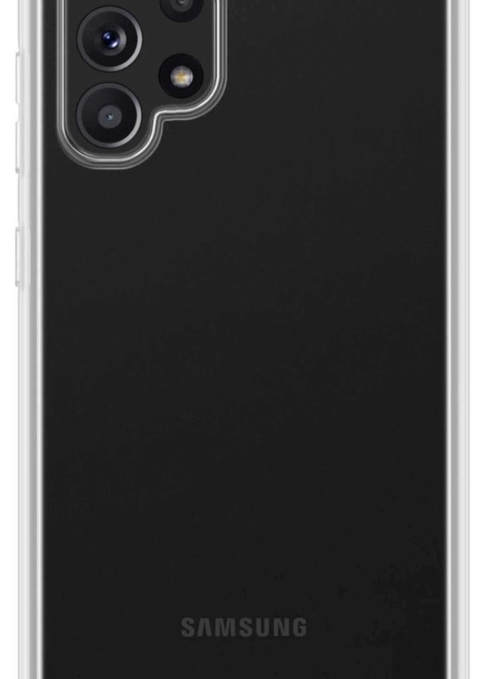 BTH Hoesje Geschikt voor Samsung A32 5G Hoesje Siliconen Shock Proof Case Hoes Met Screenprotector - Hoes Geschikt voor Samsung Galaxy A32 5G Hoes Cover Case Shockproof - Transparant