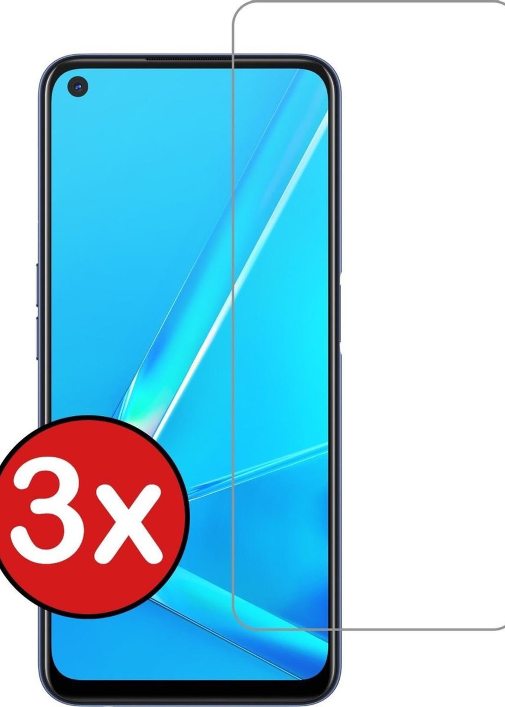 BTH Screenprotector Geschikt voor OPPO A72 Screenprotector Glas Gehard Tempered Glass - Screenprotector Geschikt voor OPPO A72 Screen Protector Screen Cover - 3 PACK