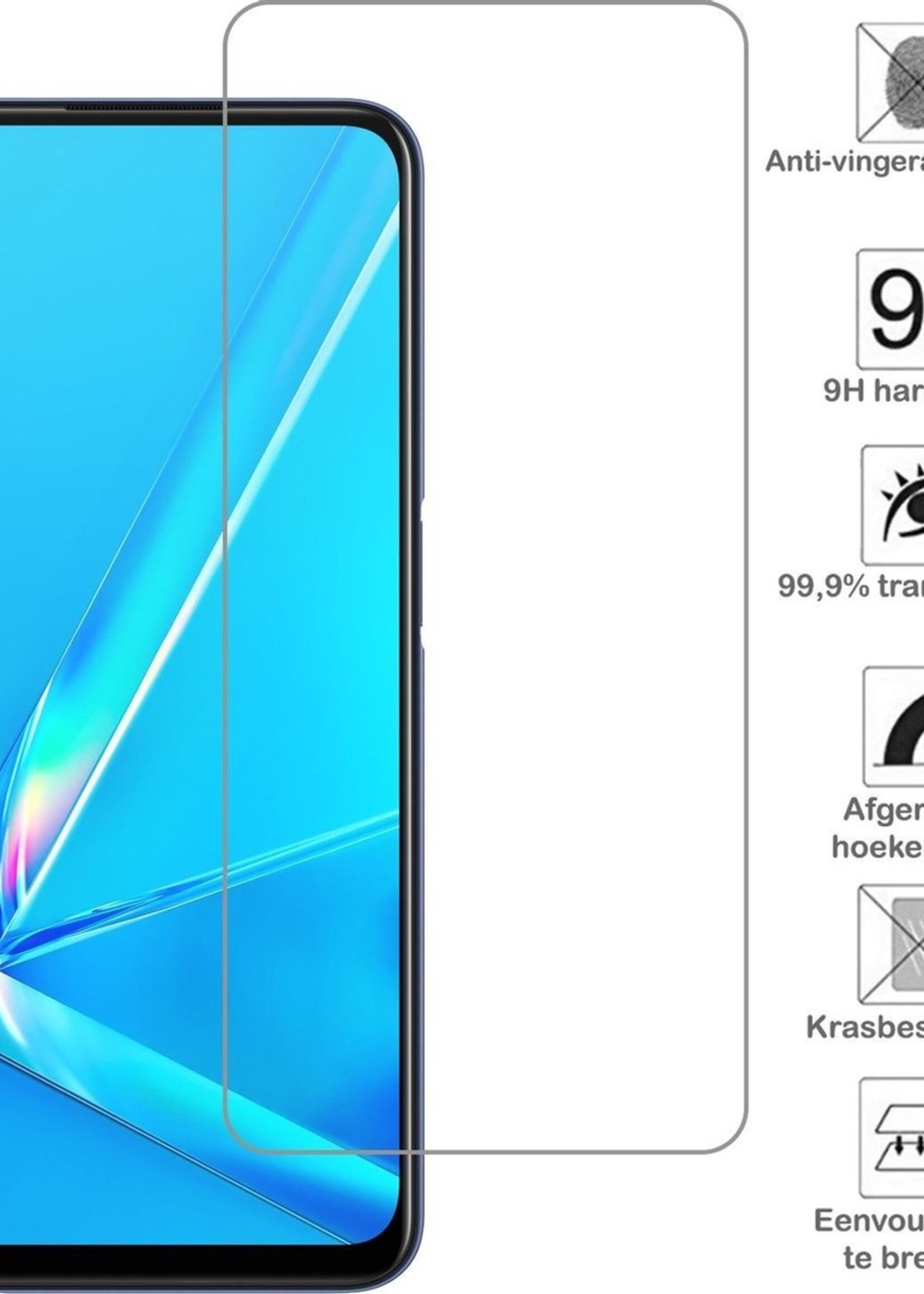 BTH Screenprotector Geschikt voor OPPO A72 Screenprotector Glas Gehard Tempered Glass - Screenprotector Geschikt voor OPPO A72 Screen Protector Screen Cover - 3 PACK