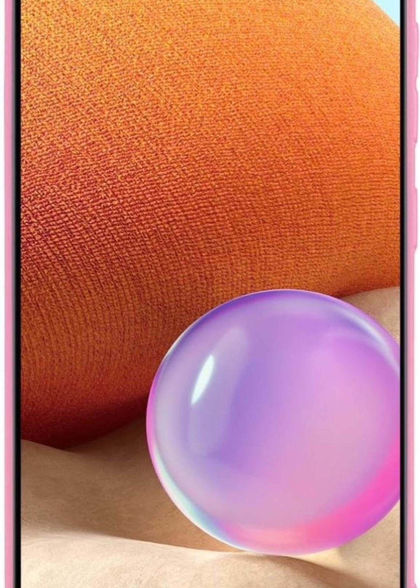 BTH Hoesje Geschikt voor Samsung A32 5G Hoesje Siliconen Case Hoes Met Screenprotector - Hoes Geschikt voor Samsung Galaxy A32 5G Hoes Cover Case - Lichtroze