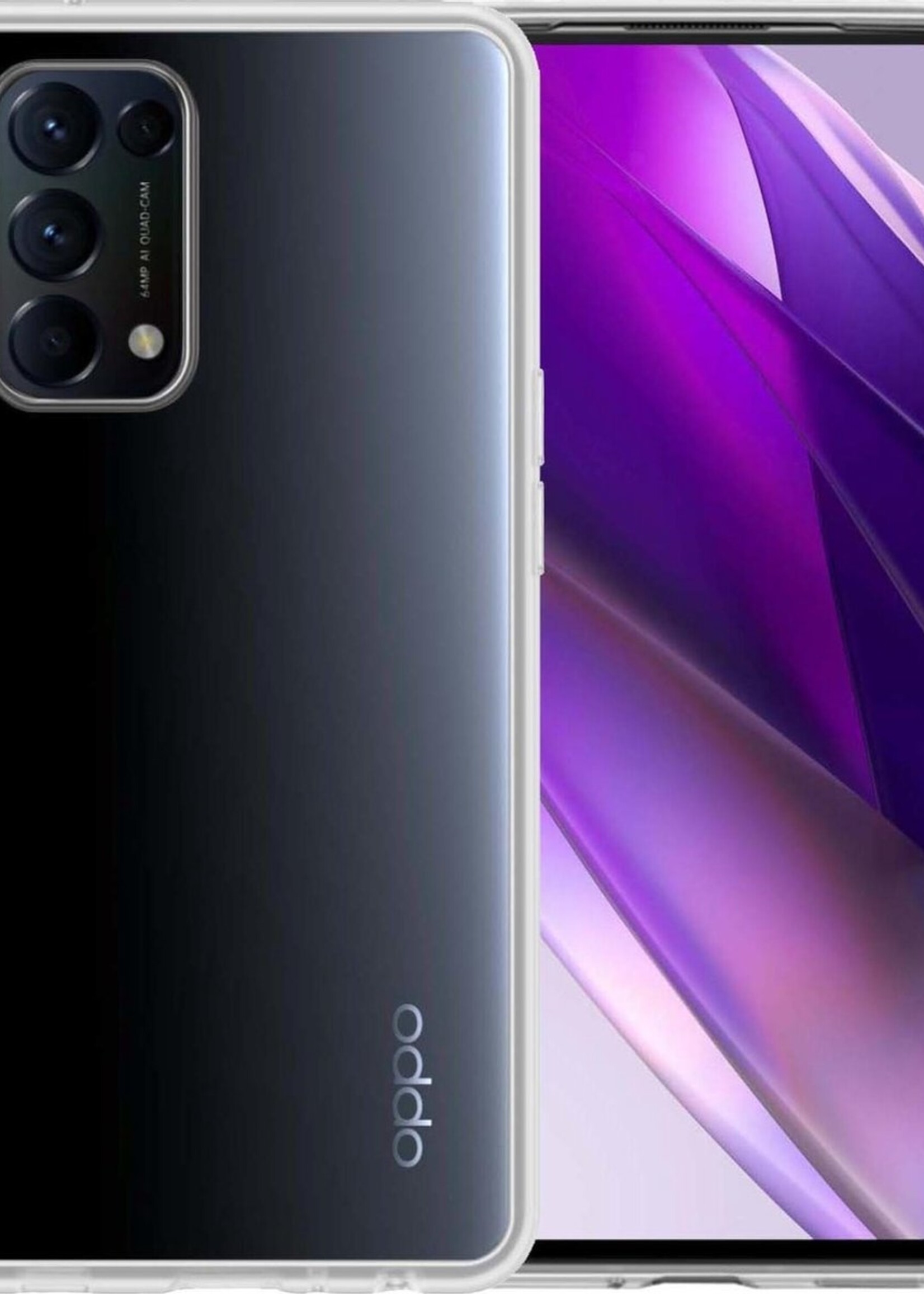BTH Hoesje Geschikt voor OPPO Find X3 Lite Hoesje Siliconen Case Hoes - Hoes Geschikt voor OPPO X3 Lite Hoes Cover Case - Transparant