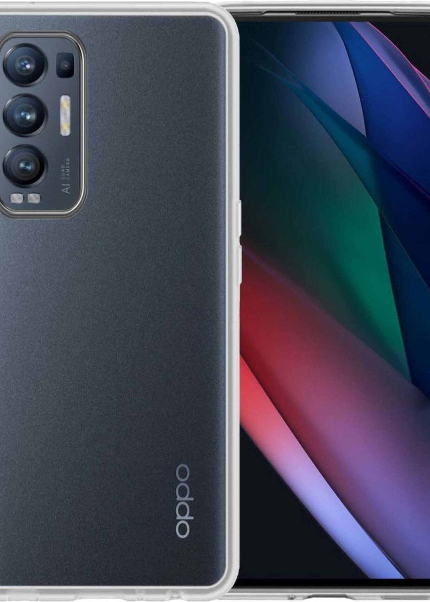 BTH Hoesje Geschikt voor OPPO Find X3 Neo Hoesje Siliconen Case Hoes - Hoes Geschikt voor OPPO X3 Neo Hoes Cover Case - Transparant