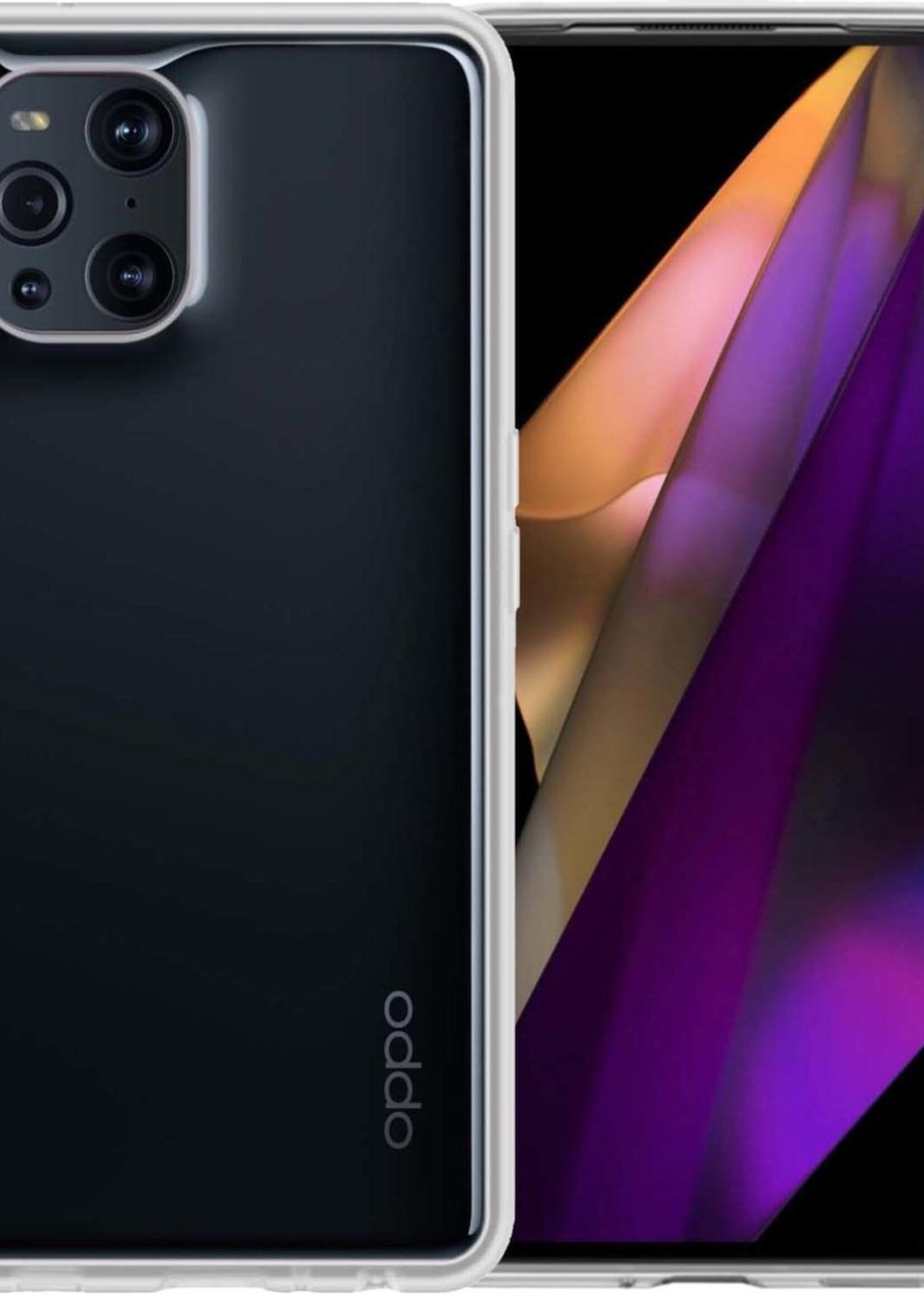 BTH Hoesje Geschikt voor OPPO Find X3 Pro Hoesje Siliconen Case Hoes - Hoes Geschikt voor OPPO X3 Pro Hoes Cover Case - Transparant