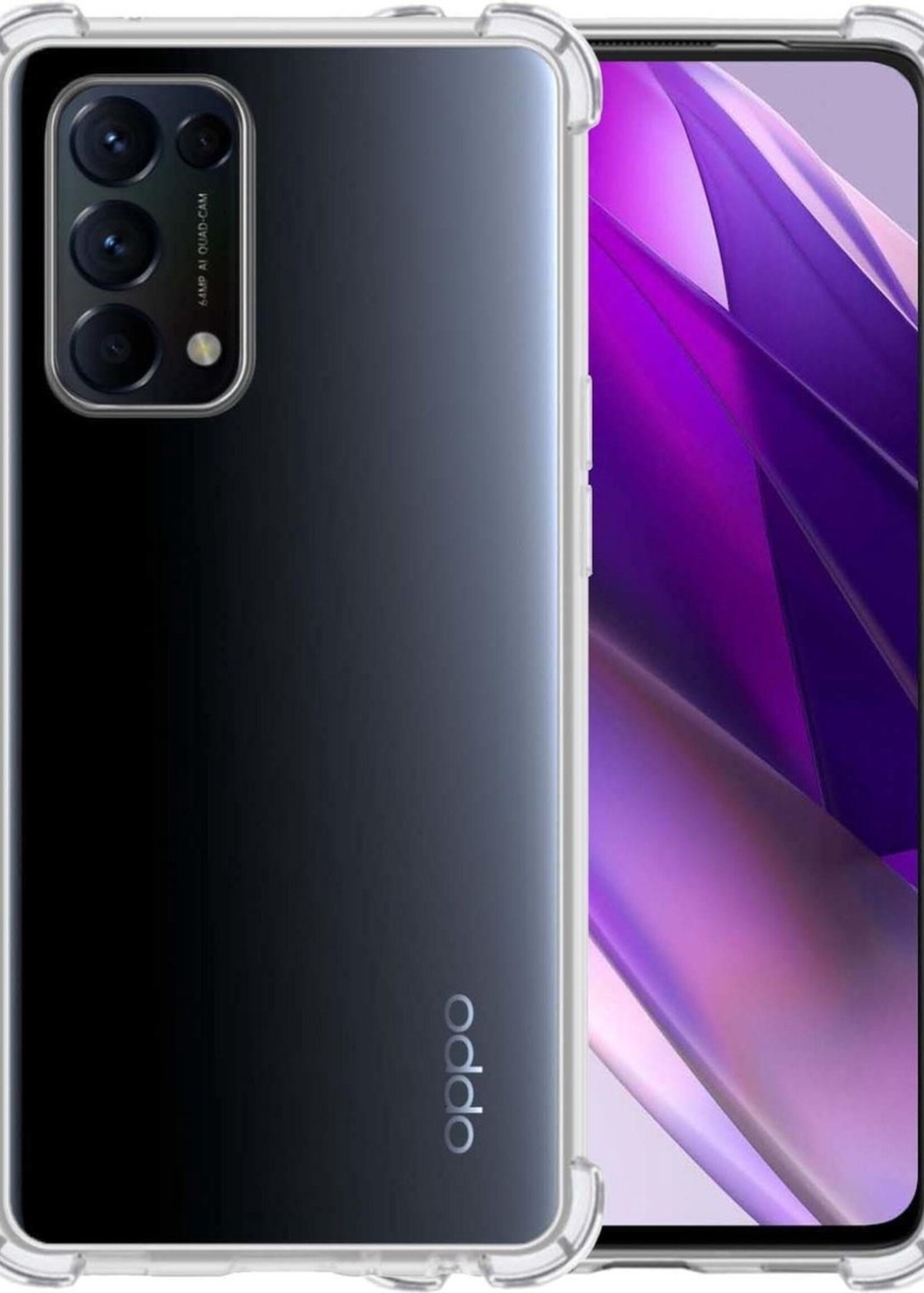 BTH Hoesje Geschikt voor OPPO Find X3 Lite Hoesje Siliconen Shock Proof Case Hoes - Hoes Geschikt voor OPPO X3 Lite Hoes Cover Case Shockproof - Transparant