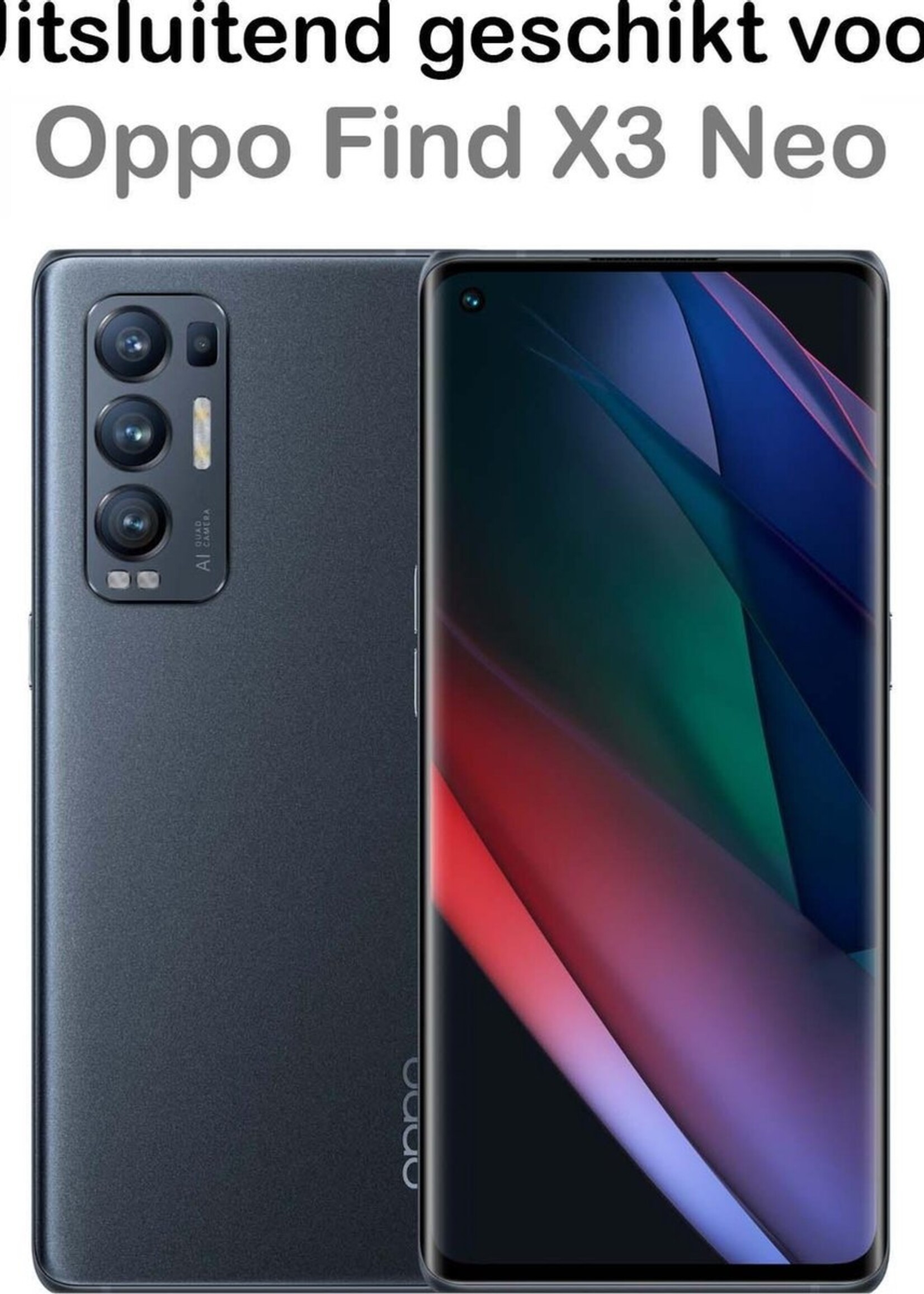 BTH Hoesje Geschikt voor OPPO Find X3 Neo Hoesje Siliconen Shock Proof Case Hoes - Hoes Geschikt voor OPPO X3 Neo Hoes Cover Case Shockproof - Transparant - 2 PACK