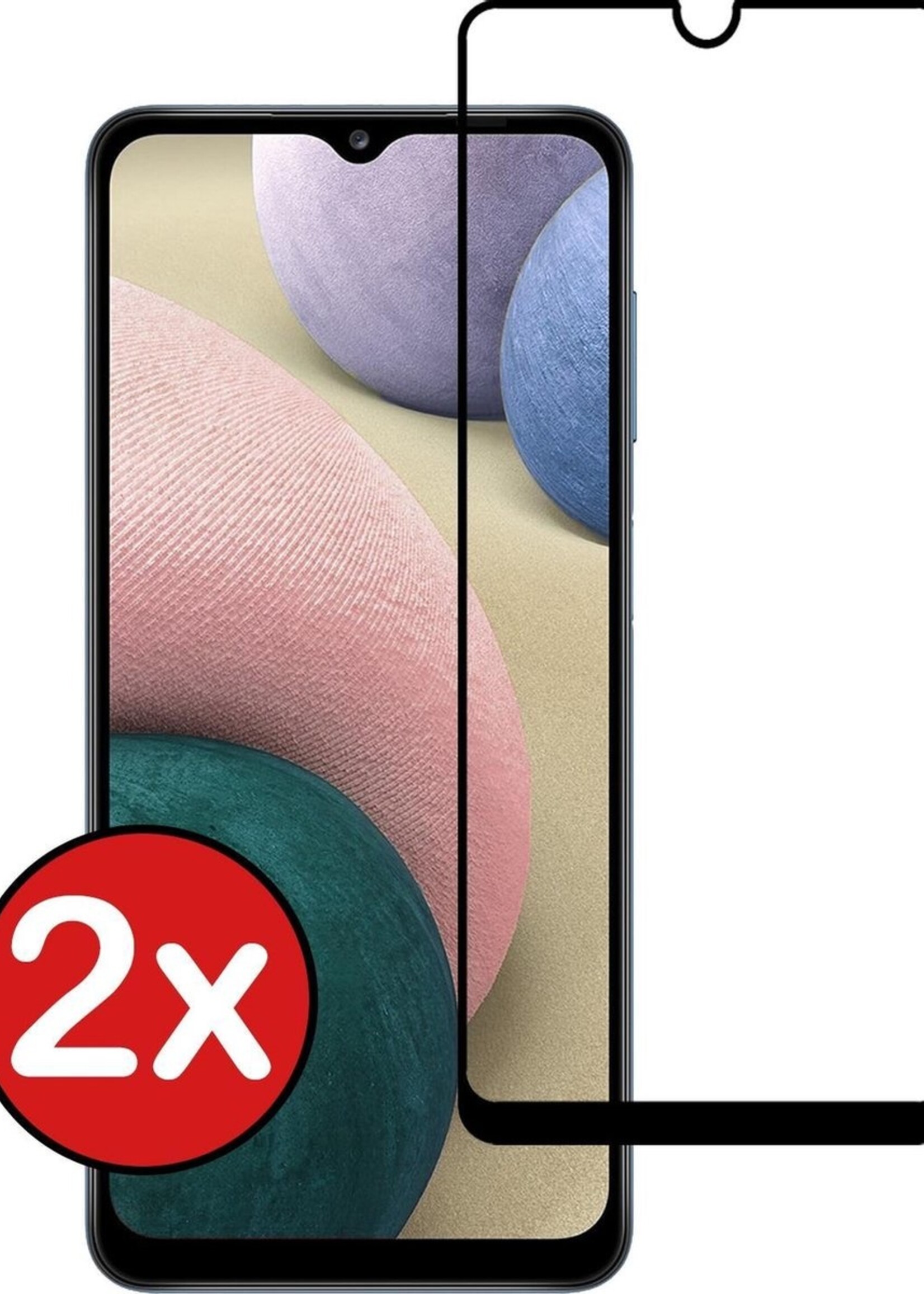 BTH Screenprotector Geschikt voor Samsung A12 Screenprotector Glas Gehard Tempered Glass Full Cover - Screenprotector Geschikt voor Samsung Galaxy A12 Screen Protector Screen Cover - 2 PACK