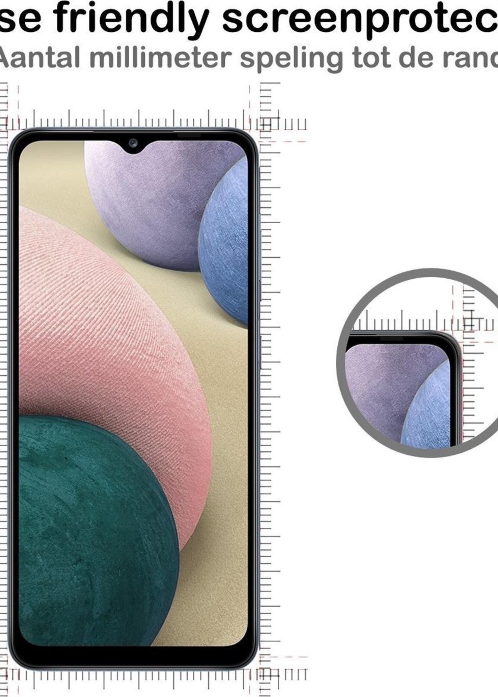 BTH Screenprotector Geschikt voor Samsung A12 Screenprotector Glas Gehard Tempered Glass Full Cover - Screenprotector Geschikt voor Samsung Galaxy A12 Screen Protector Screen Cover - 2 PACK