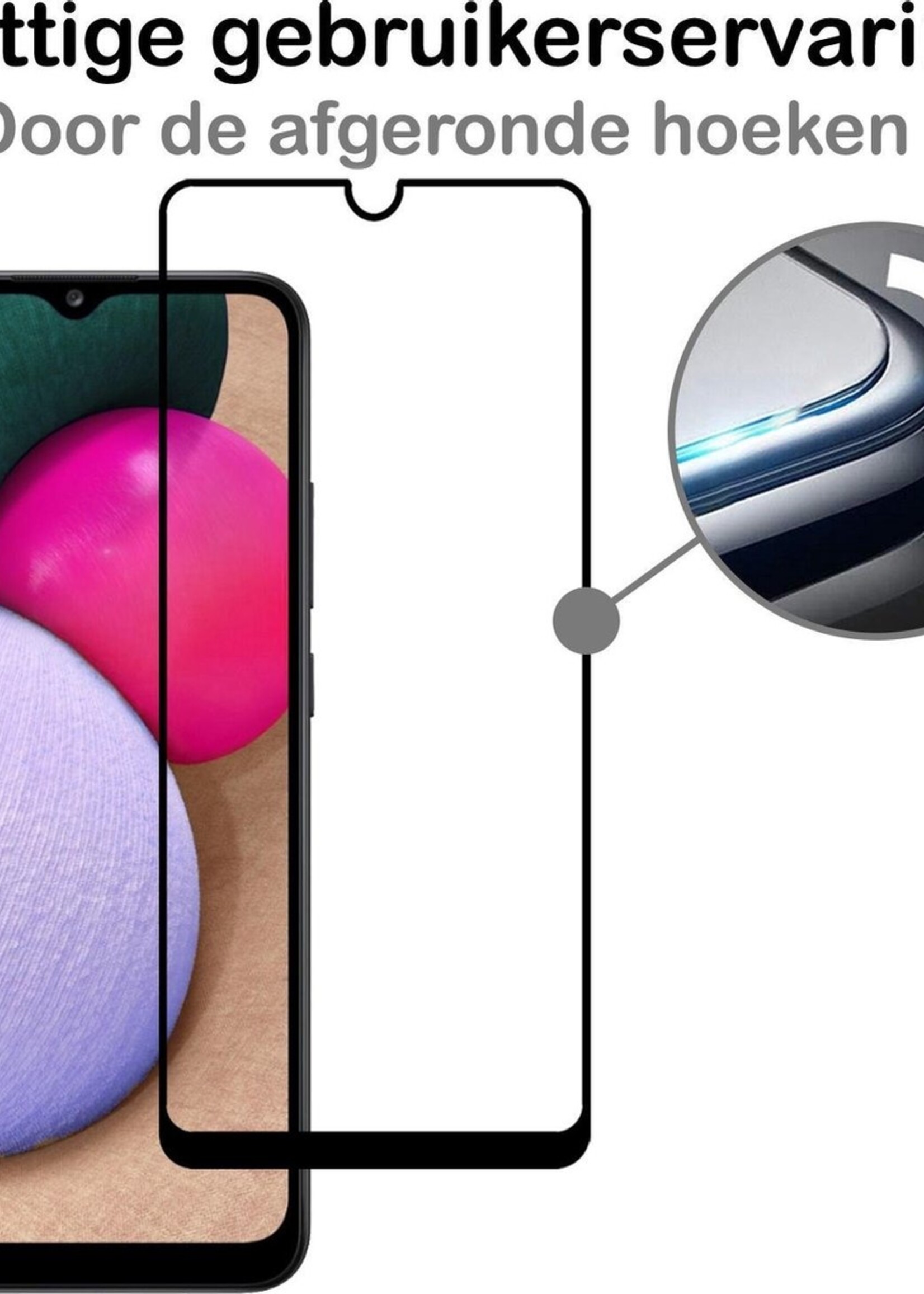BTH Screenprotector Geschikt voor Samsung A02s Screenprotector Glas Gehard Tempered Glass Full Cover - Screenprotector Geschikt voor Samsung Galaxy A02s Screen Protector Screen Cover - 3 PACK
