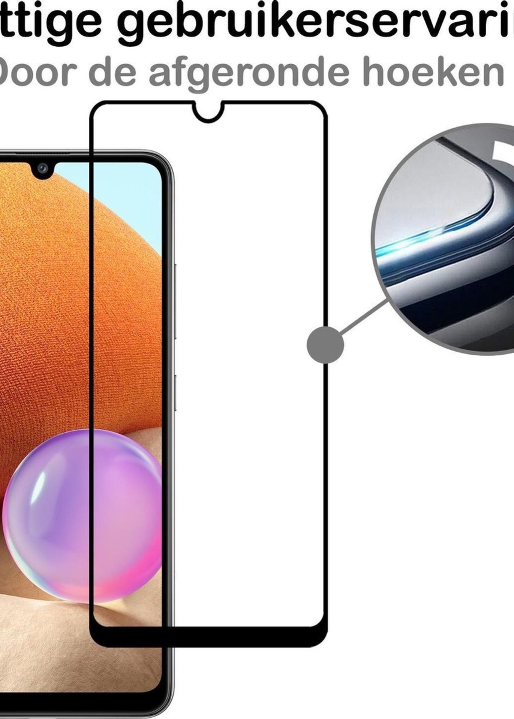 BTH Screenprotector Geschikt voor Samsung A32 5G Screenprotector Glas Gehard Tempered Glass Full Cover - Screenprotector Geschikt voor Samsung Galaxy A32 5G Screen Protector Screen Cover - 3 PACK