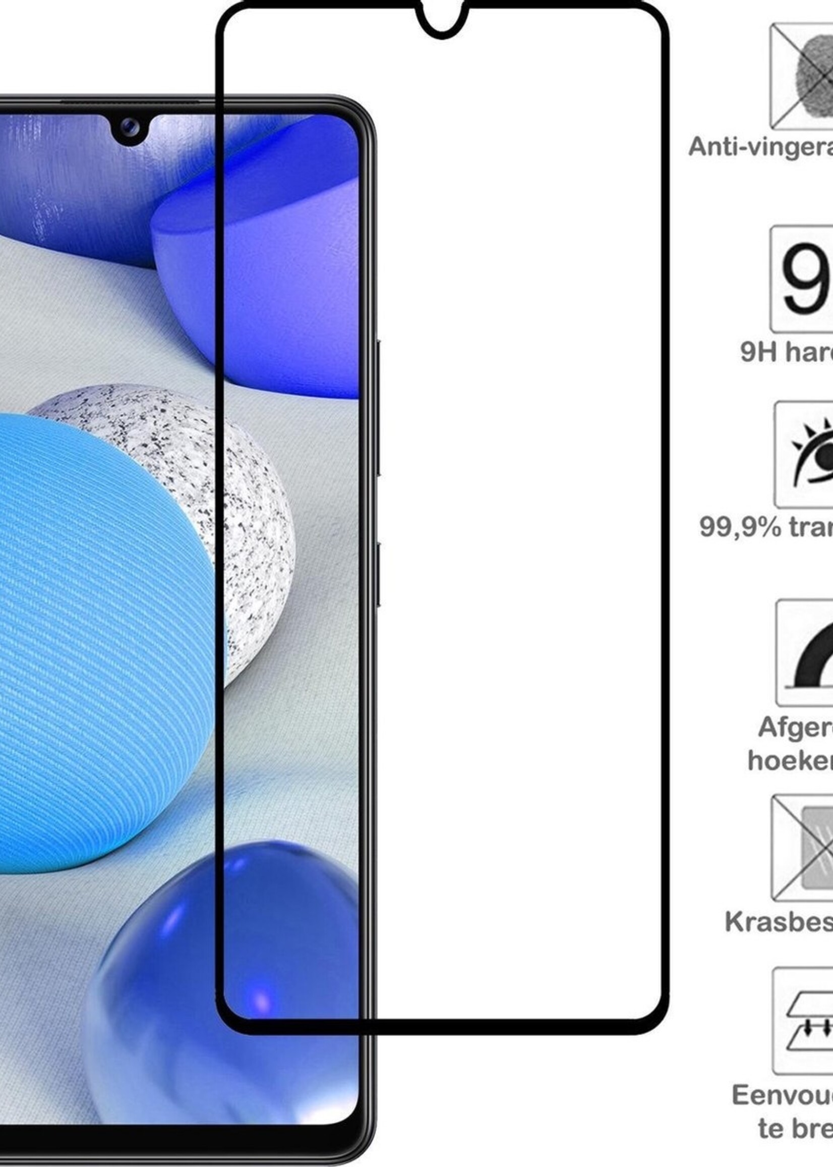 BTH Screenprotector Geschikt voor Samsung A42 Screenprotector Glas Gehard Tempered Glass Full Cover - Screenprotector Geschikt voor Samsung Galaxy A42 Screen Protector Screen Cover - 3 PACK