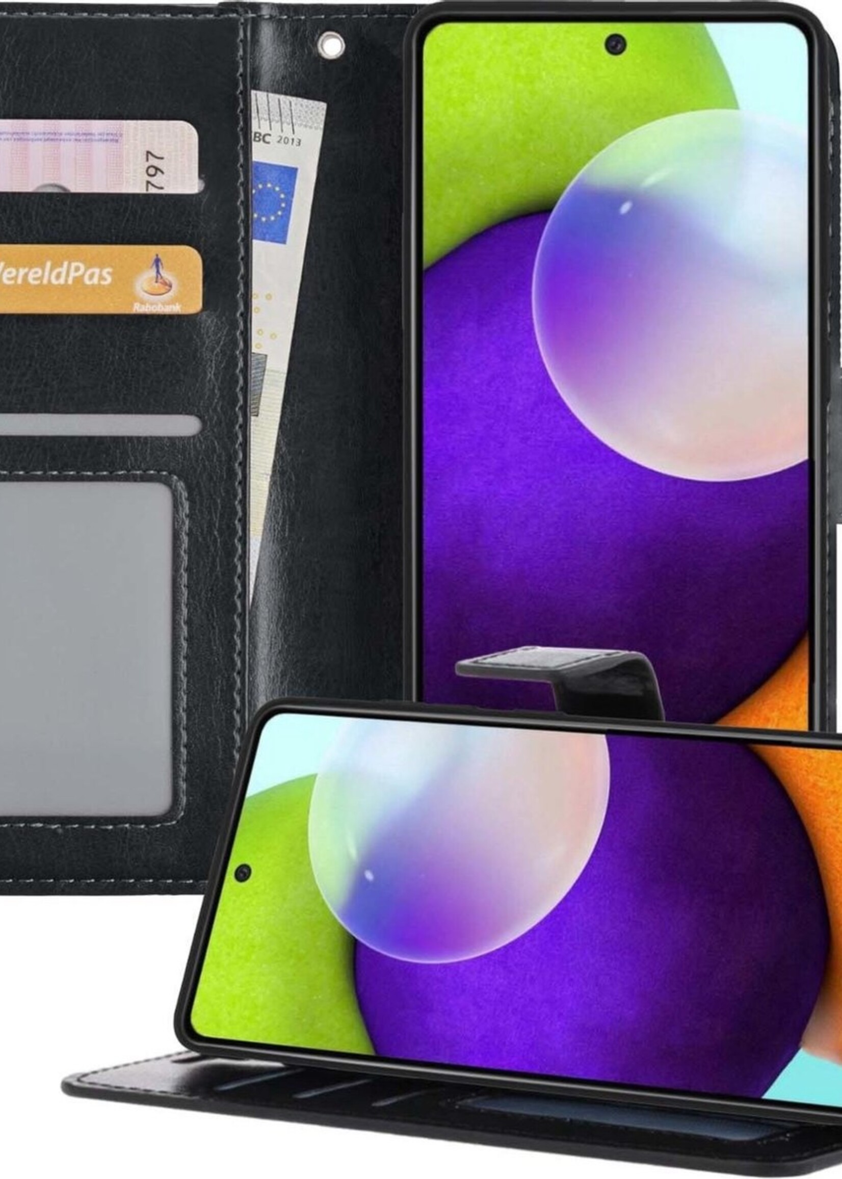 BTH Hoesje Geschikt voor Samsung A52 5G Hoesje Book Case Hoes Portemonnee Cover Walletcase - Hoes Geschikt voor Samsung Galaxy A52 5G Hoes Bookcase Hoesje - Zwart