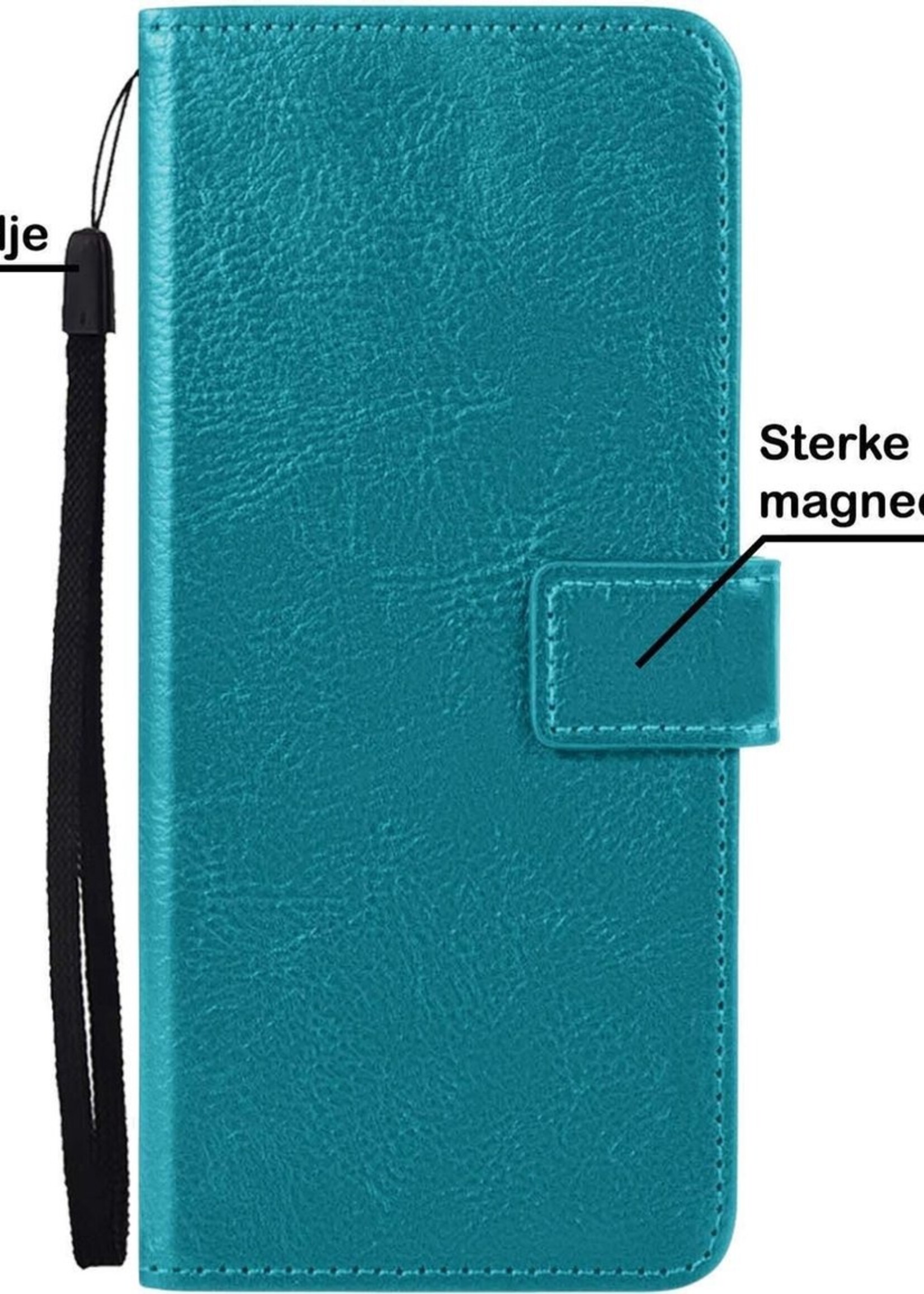 BTH Hoesje Geschikt voor Samsung A52 5G Hoesje Book Case Hoes Portemonnee Cover Walletcase Met Screenprotector - Hoes Geschikt voor Samsung Galaxy A52 5G Hoes Bookcase Hoesje - Turquoise