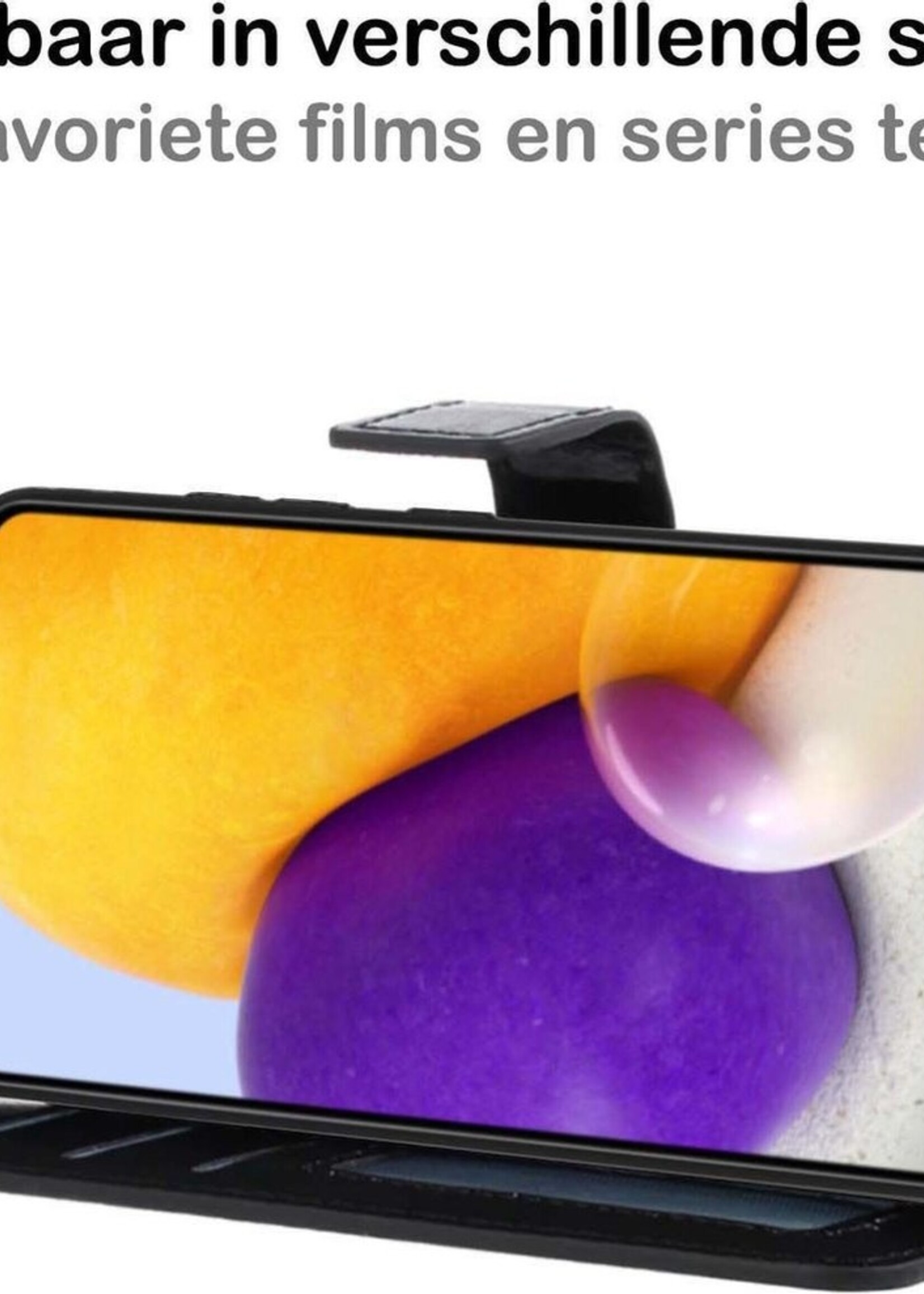 BTH Hoesje Geschikt voor Samsung A72 5G Hoesje Book Case Hoes Portemonnee Cover Walletcase - Hoes Geschikt voor Samsung Galaxy A72 5G Hoes Bookcase Hoesje - Zwart