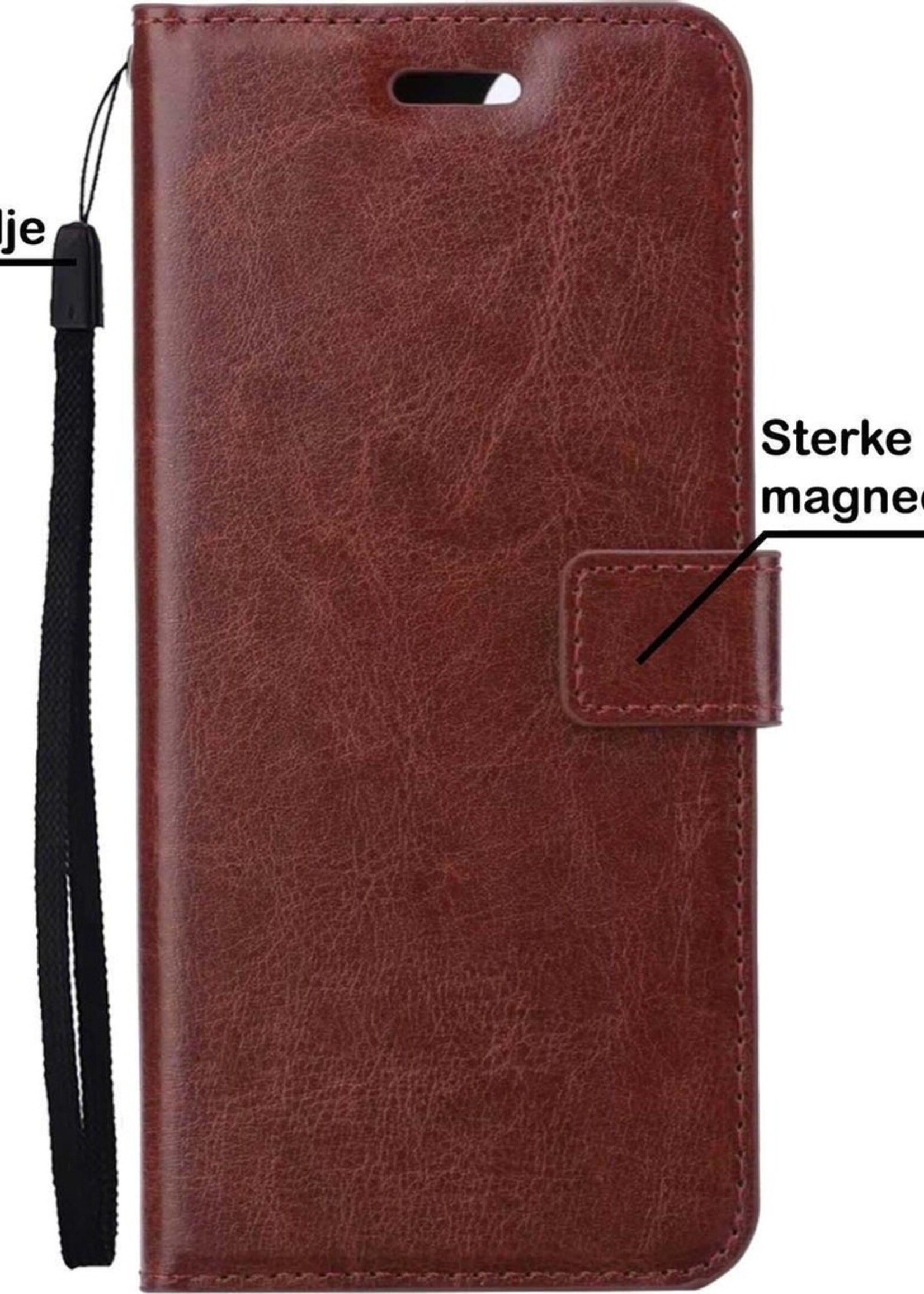 BTH Hoesje Geschikt voor Samsung A72 5G Hoesje Book Case Hoes Portemonnee Cover Walletcase - Hoes Geschikt voor Samsung Galaxy A72 5G Hoes Bookcase Hoesje - Bruin