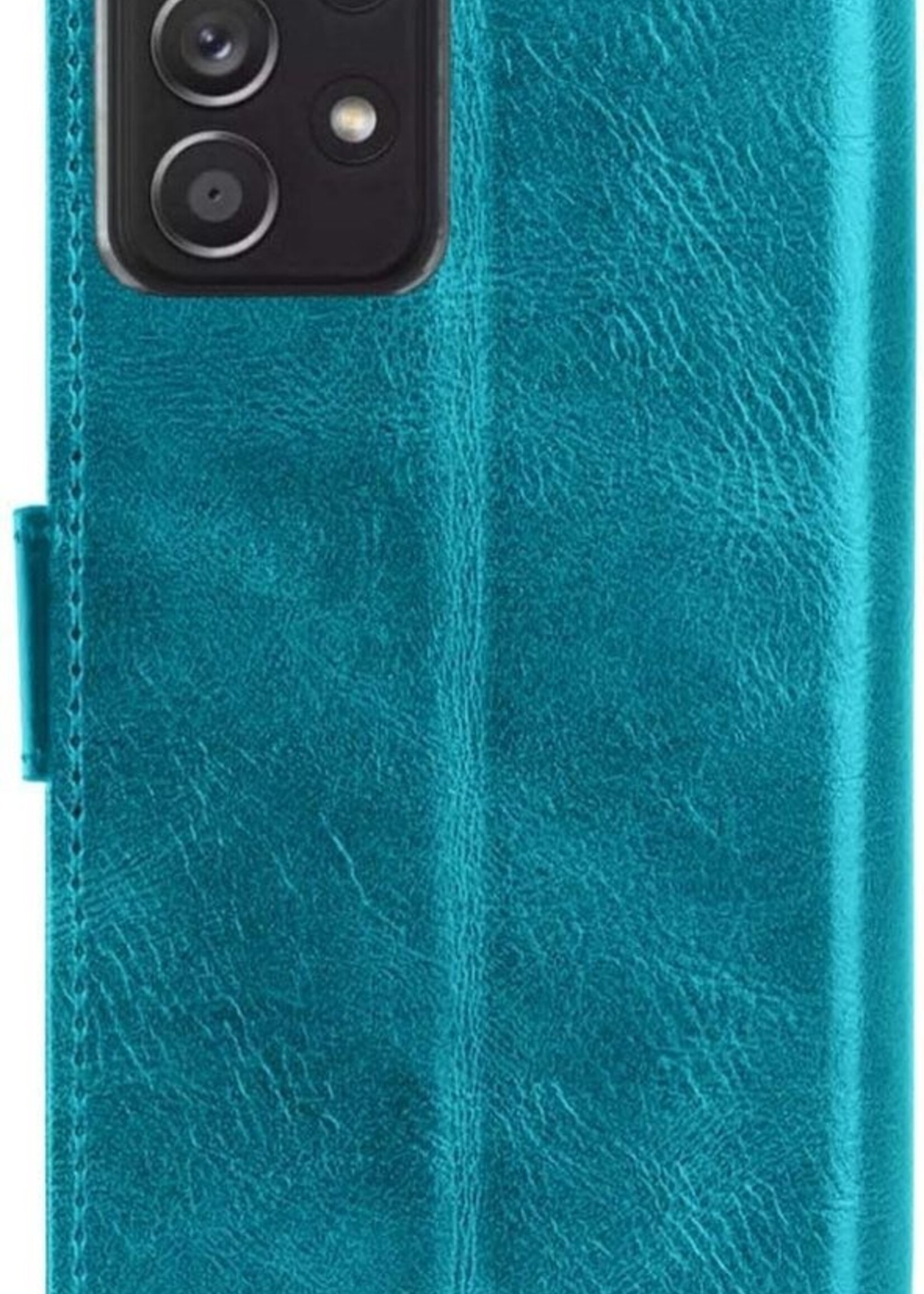 BTH Hoesje Geschikt voor Samsung A72 5G Hoesje Book Case Hoes Portemonnee Cover Walletcase - Hoes Geschikt voor Samsung Galaxy A72 5G Hoes Bookcase Hoesje - Turquoise