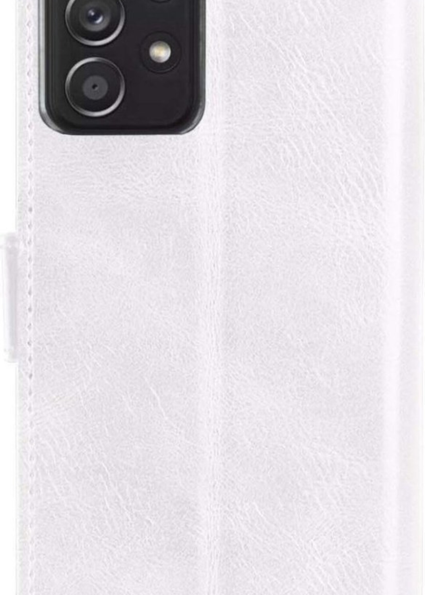 BTH Hoesje Geschikt voor Samsung A72 5G Hoesje Book Case Hoes Portemonnee Cover Walletcase - Hoes Geschikt voor Samsung Galaxy A72 5G Hoes Bookcase Hoesje - Wit
