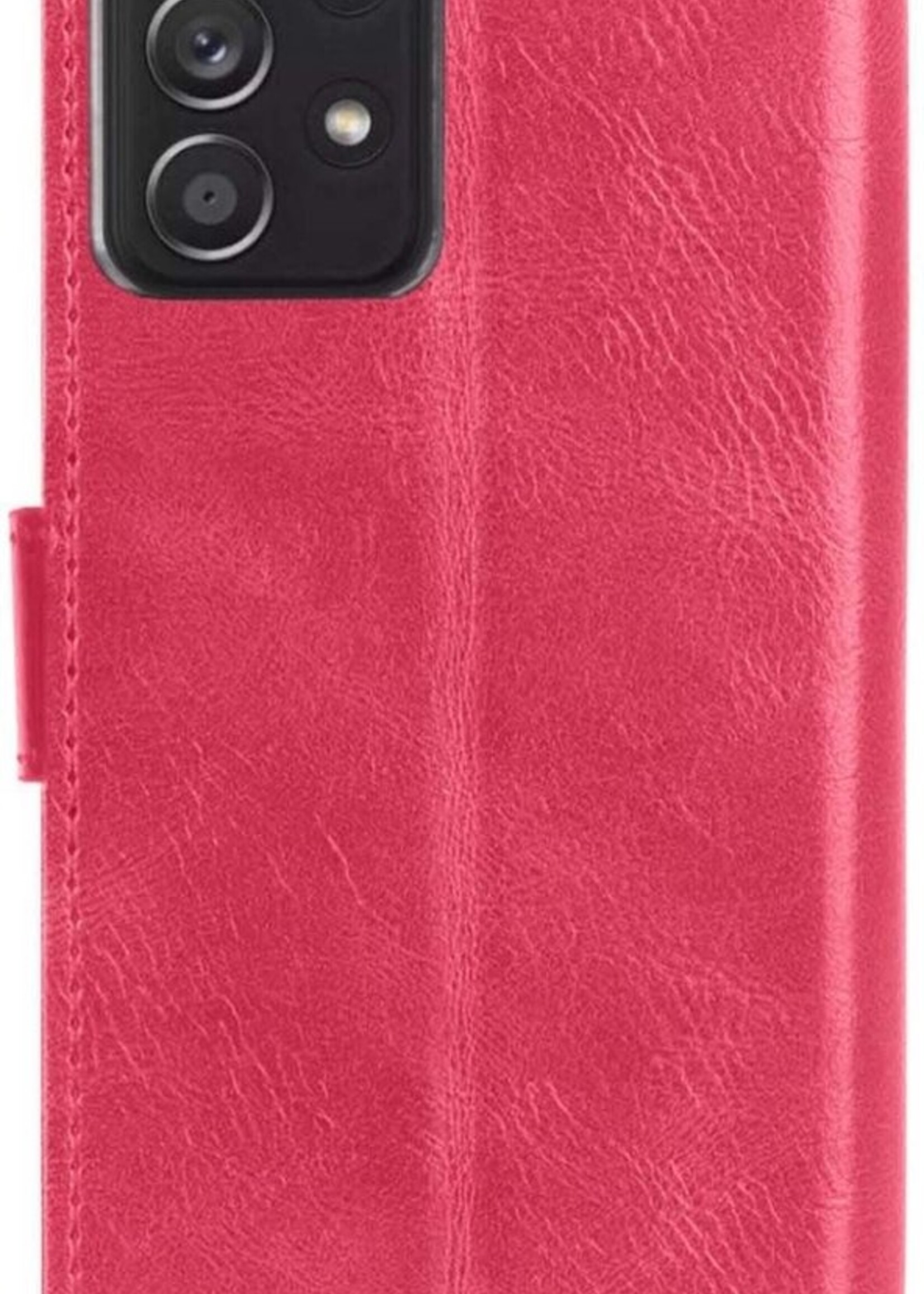 BTH Hoesje Geschikt voor Samsung A72 5G Hoesje Book Case Hoes Portemonnee Cover Walletcase - Hoes Geschikt voor Samsung Galaxy A72 5G Hoes Bookcase Hoesje - Roze